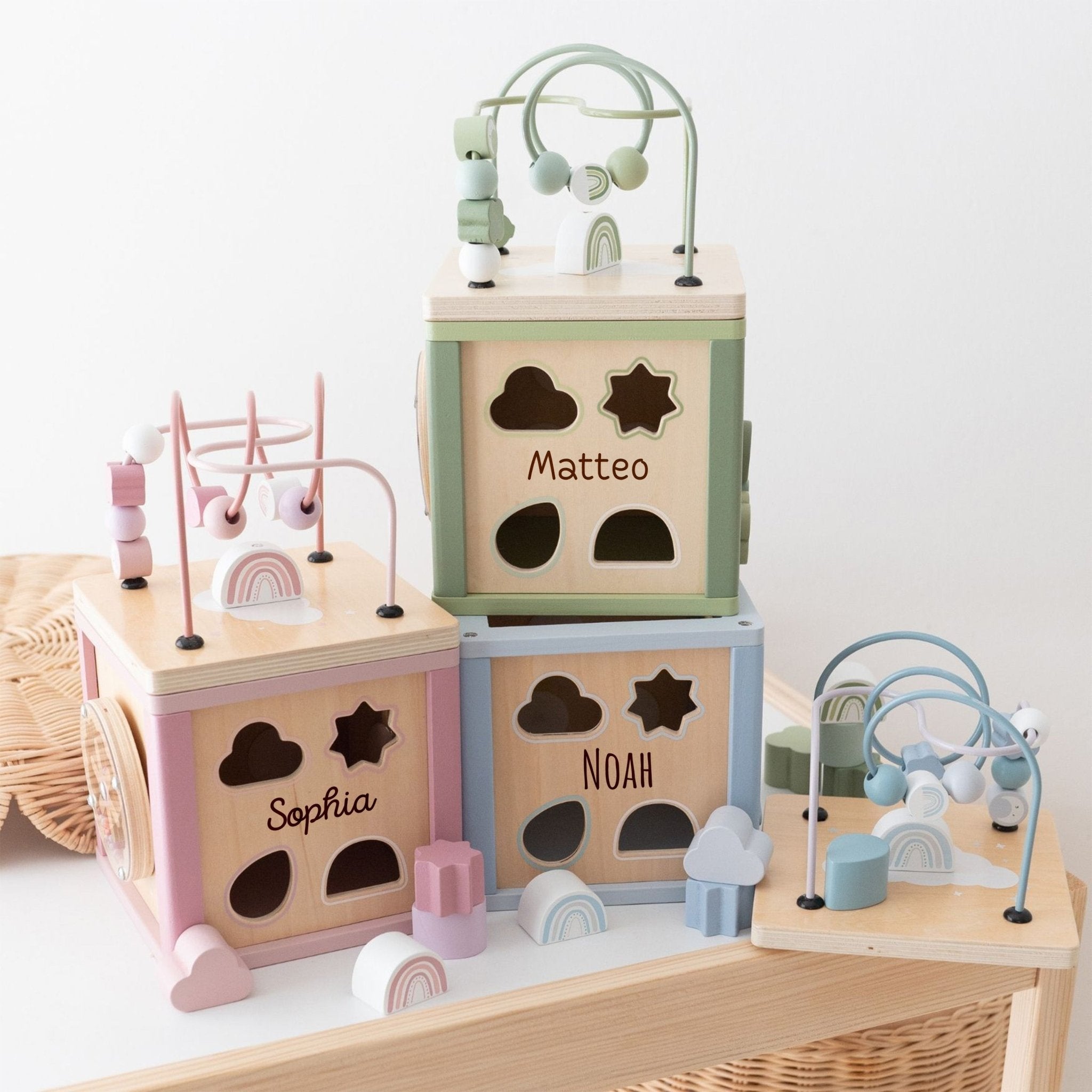 SMALL FOOT Motorikwürfel Formen personalisiert - wunderwunsch