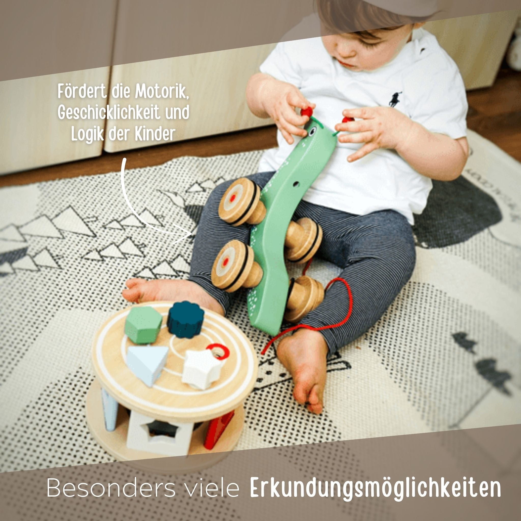 SMALL FOOT Nachzieh - und Stecktier Schnecke Grün Holz personalisiert - wunderwunsch