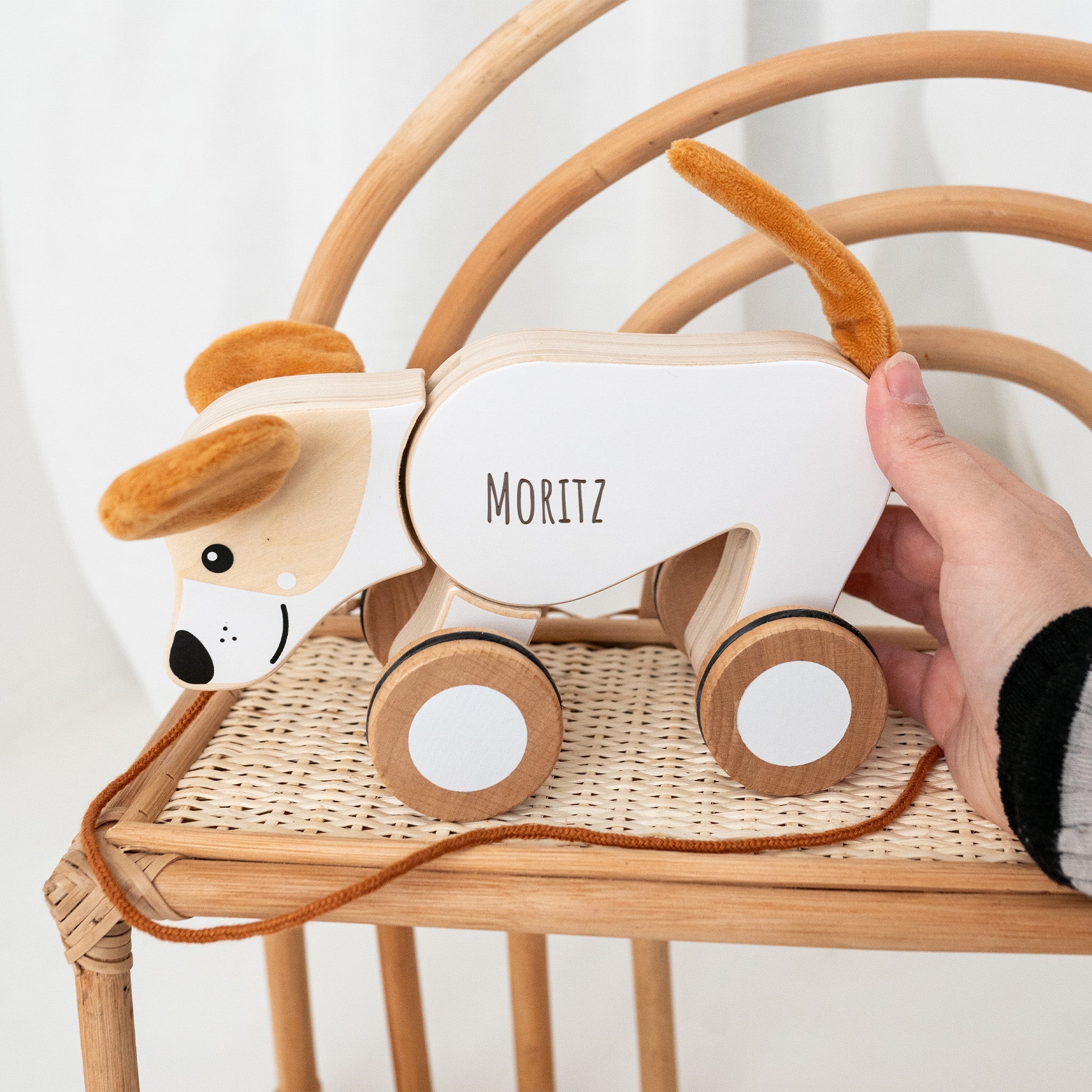 SMALL FOOT Nachziehtier - Elefant, Hase & Hund - wunderwunsch