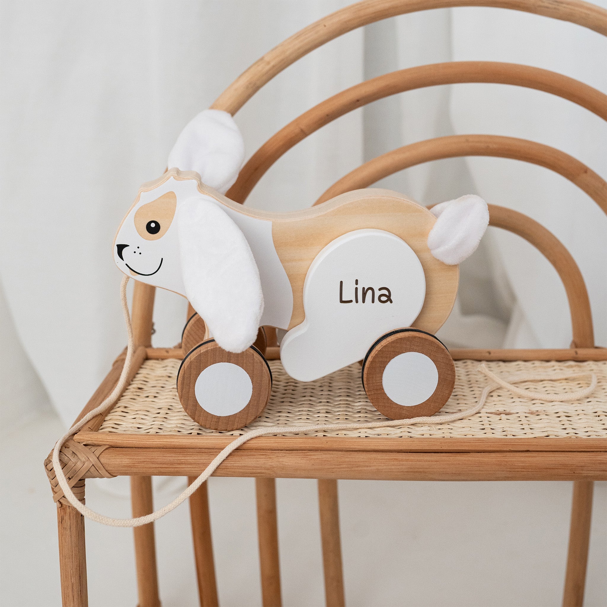 SMALL FOOT Nachziehtier - Elefant, Hase & Hund - wunderwunsch