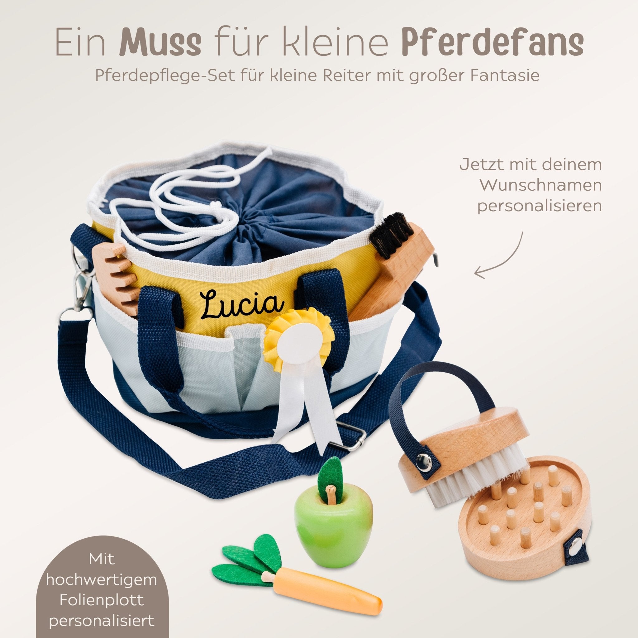SMALL FOOT Pferdepflege - Set mit Tasche personalisierbar - wunderwunsch