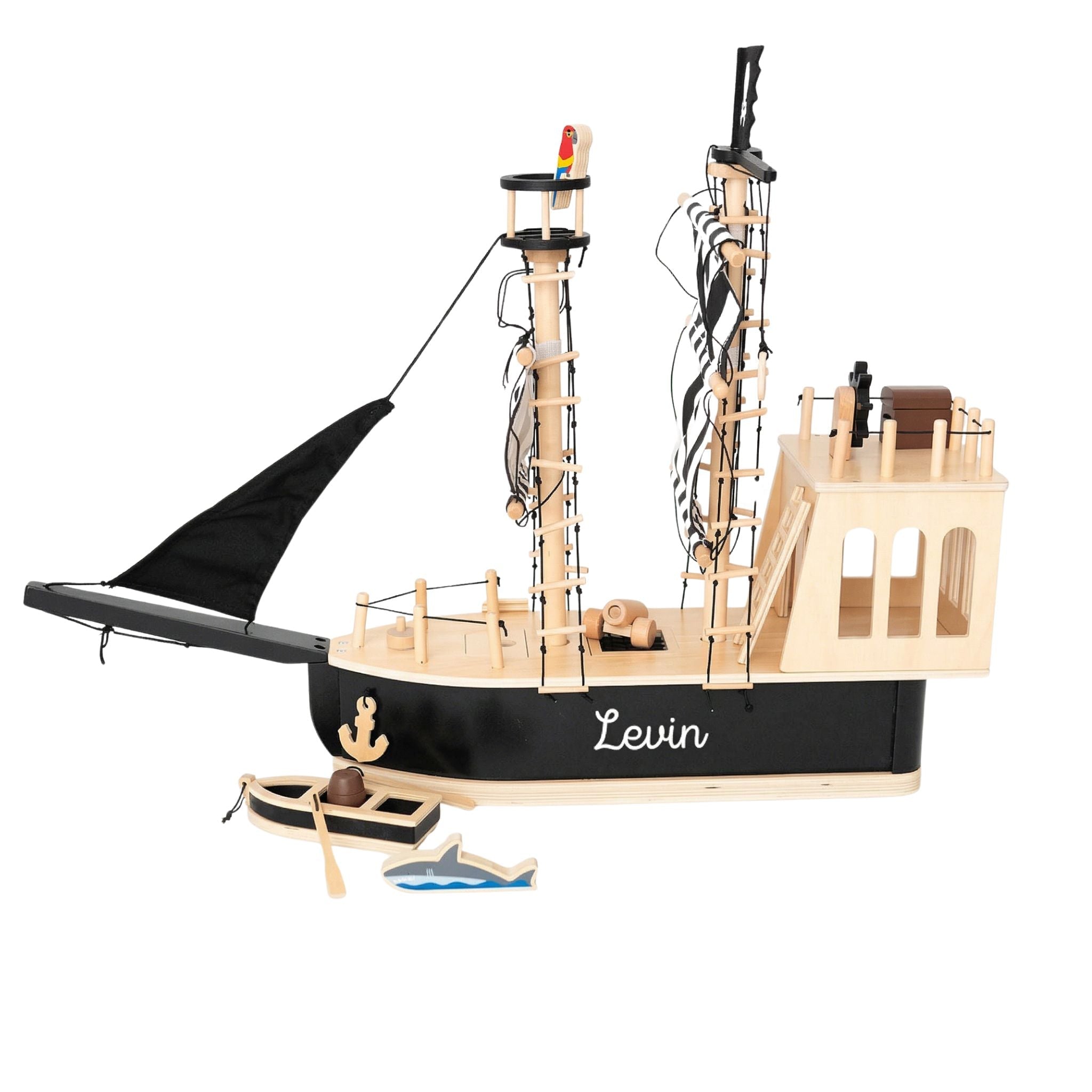 SMALL FOOT Piratenschiff Holz personalisierbar - wunderwunsch