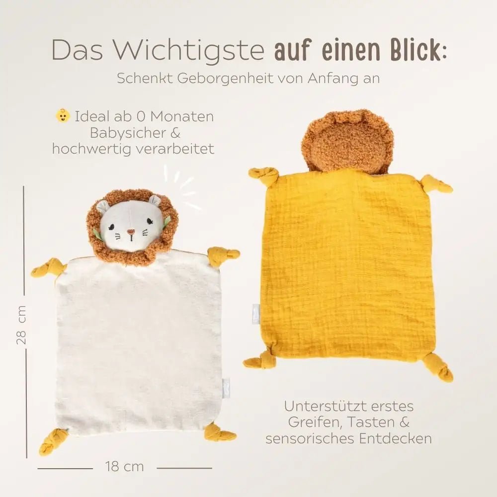 SMALL FOOT Schmusetuch Löwe personalisierbar - wunderwunsch
