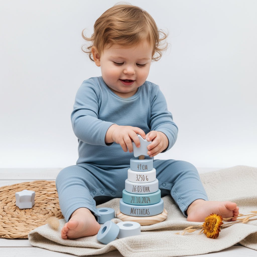 Small foot Stapelturm Holz personalisiert - wunderwunsch