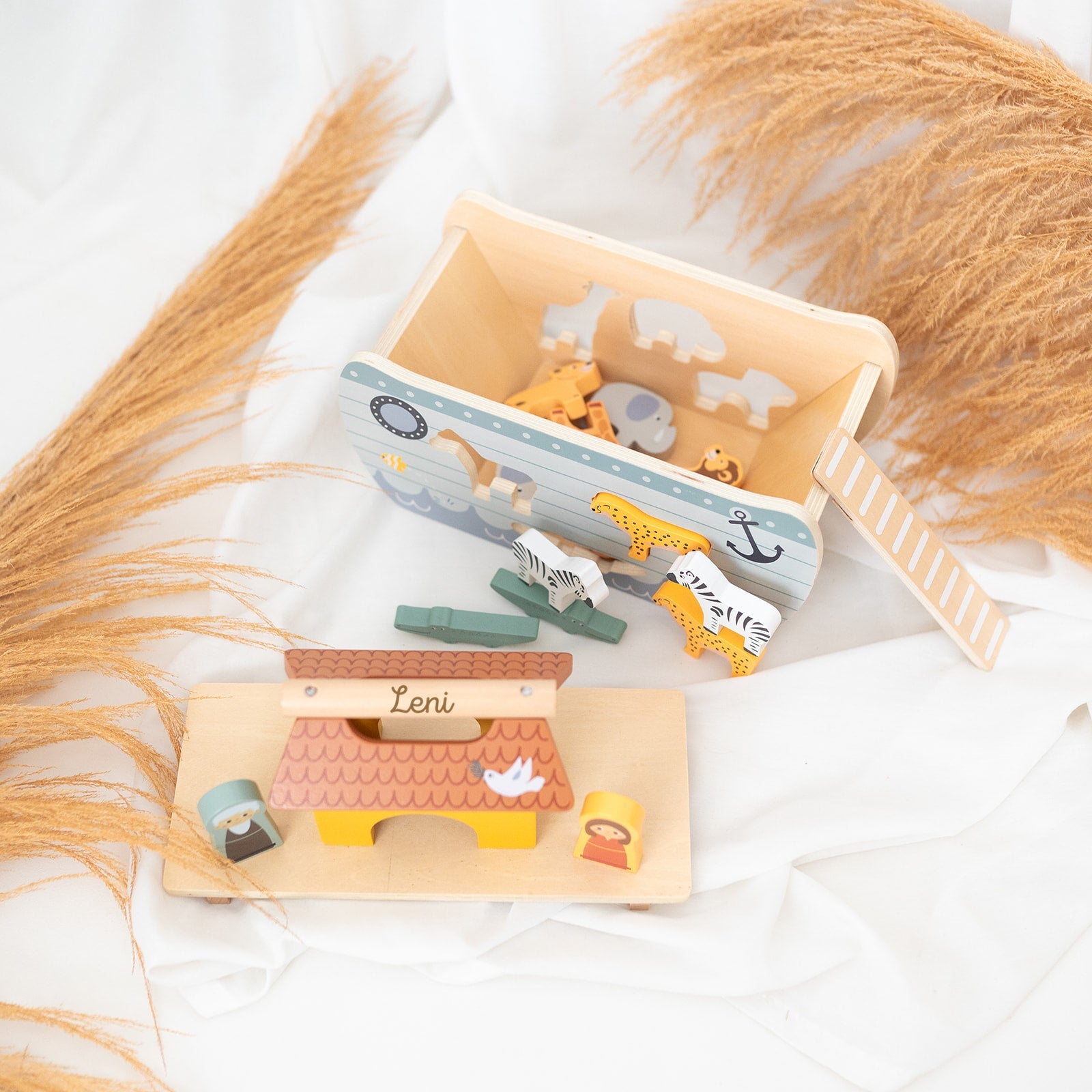 SMALL FOOT Steckspiel Arche Noah Safari Tiere personalisiert - wunderwunsch