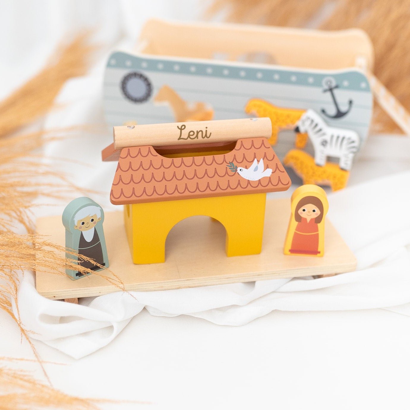 SMALL FOOT Steckspiel Arche Noah Safari Tiere personalisiert - wunderwunsch