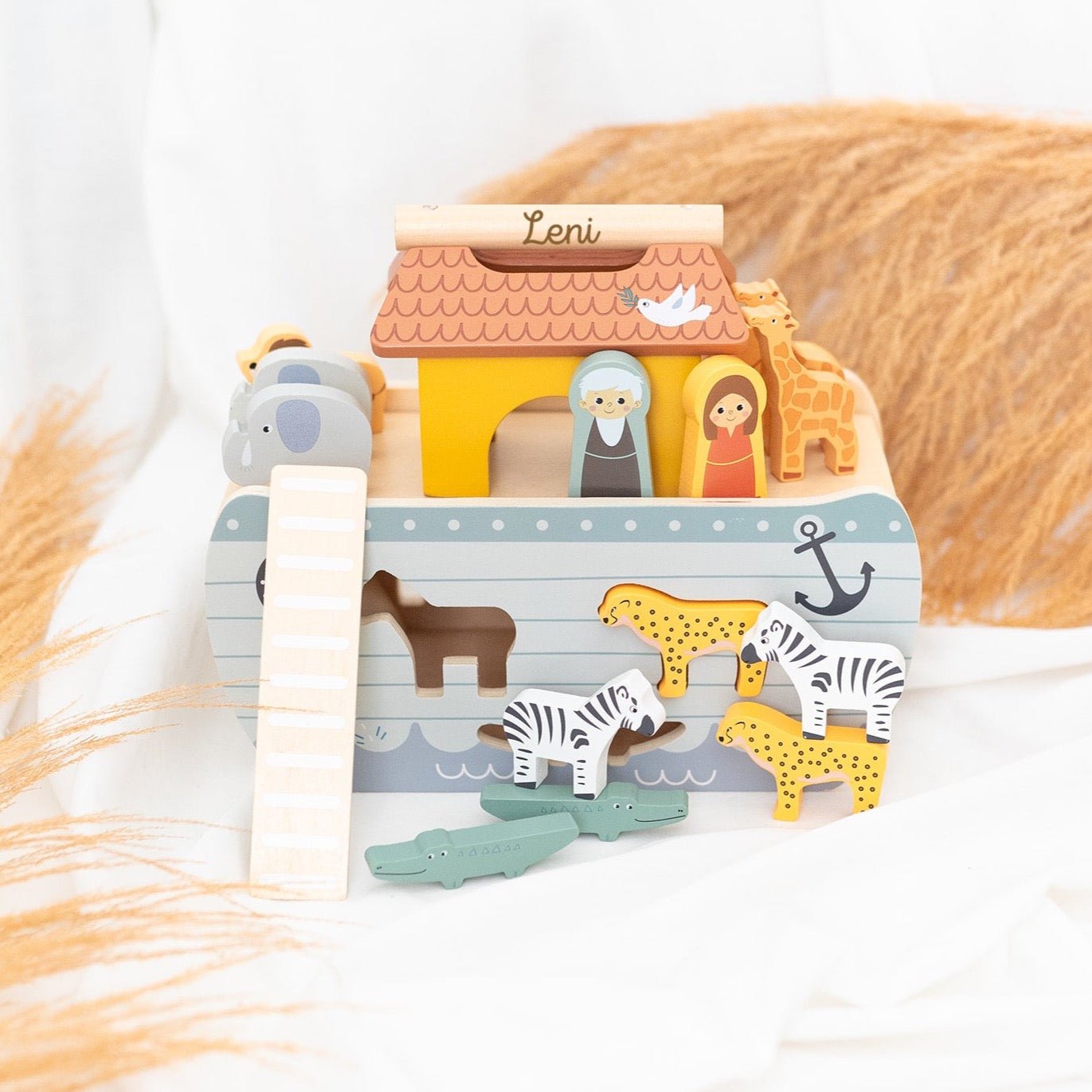 SMALL FOOT Steckspiel Arche Noah Safari Tiere personalisiert - wunderwunsch