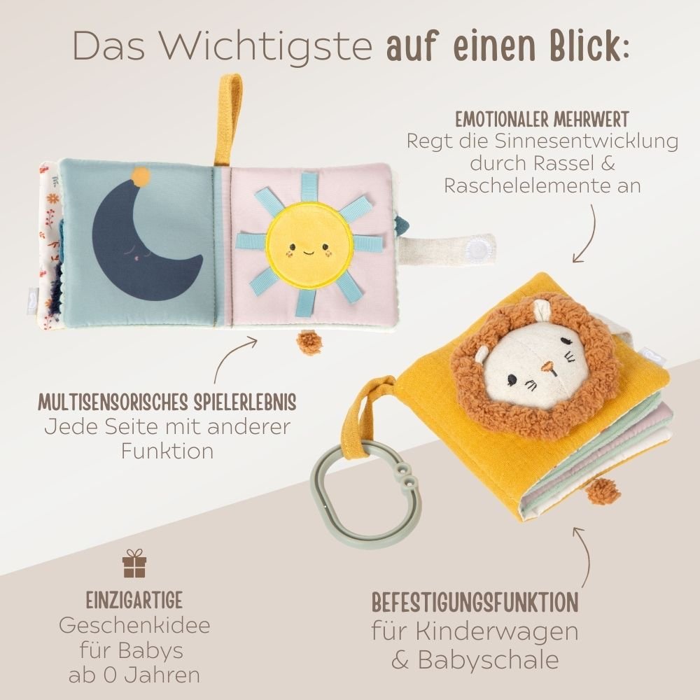 SMALL FOOT Stoffbuch Löwe personalisierbar - wunderwunsch