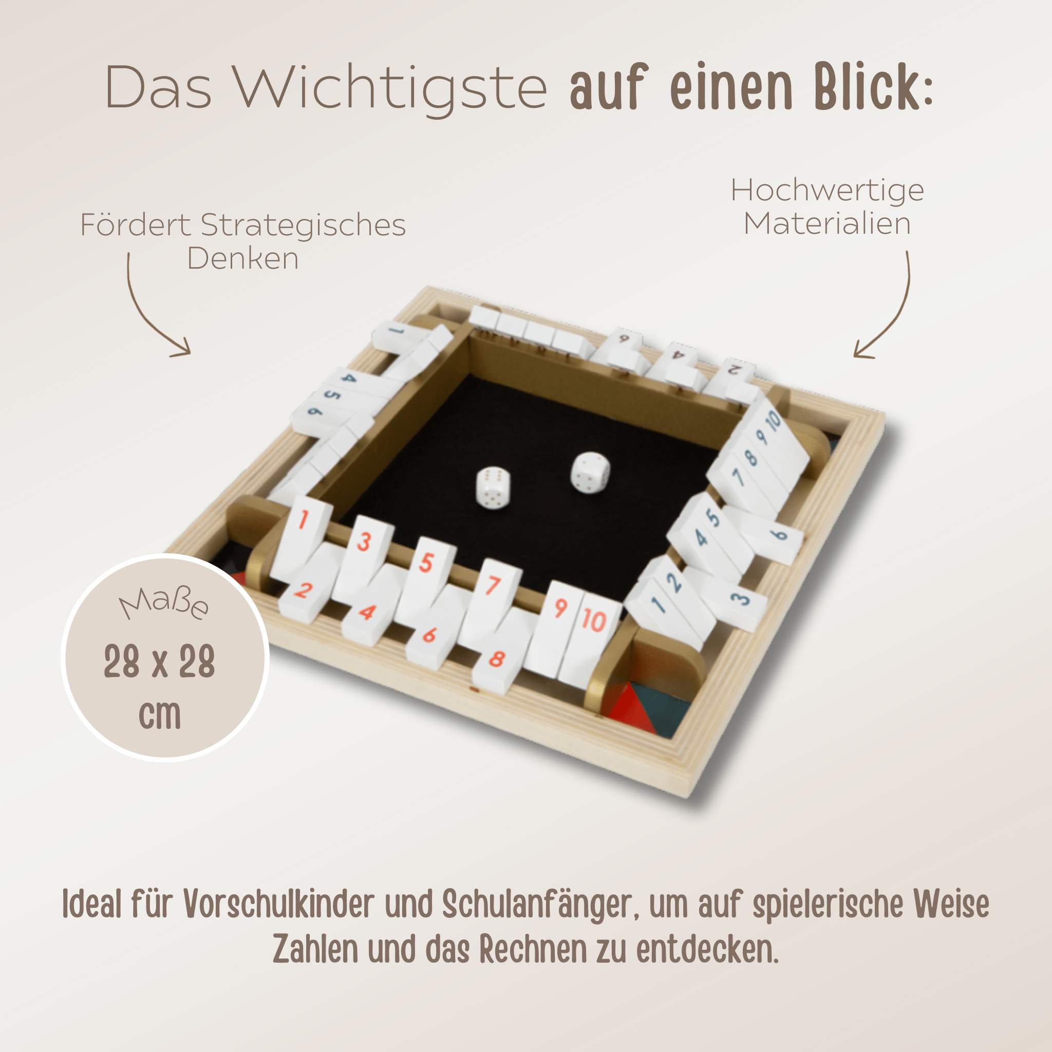 SMALL FOOT Würfelspiel "Shut the box" personalisiert - wunderwunsch