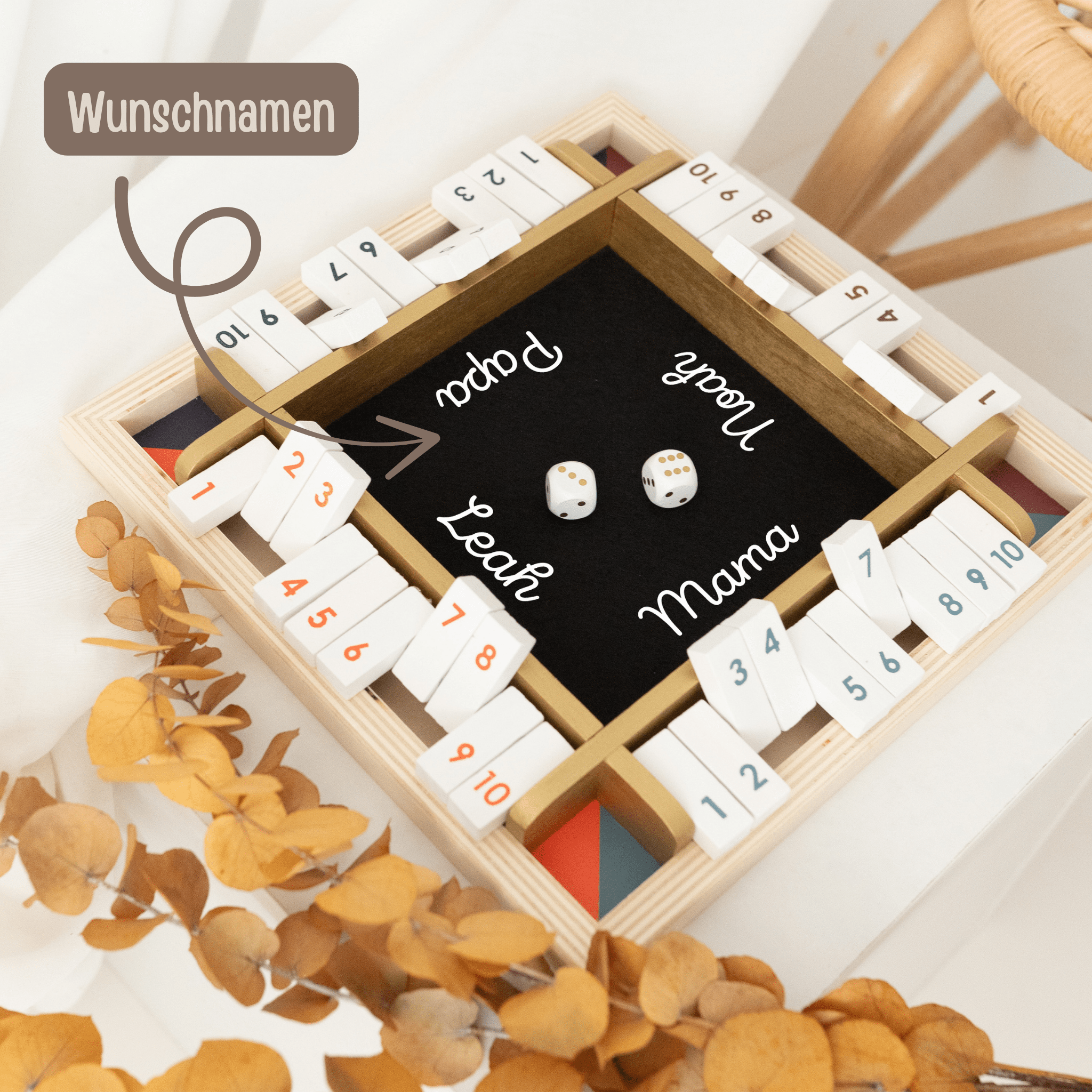 SMALL FOOT Würfelspiel "Shut the box" personalisiert - wunderwunsch