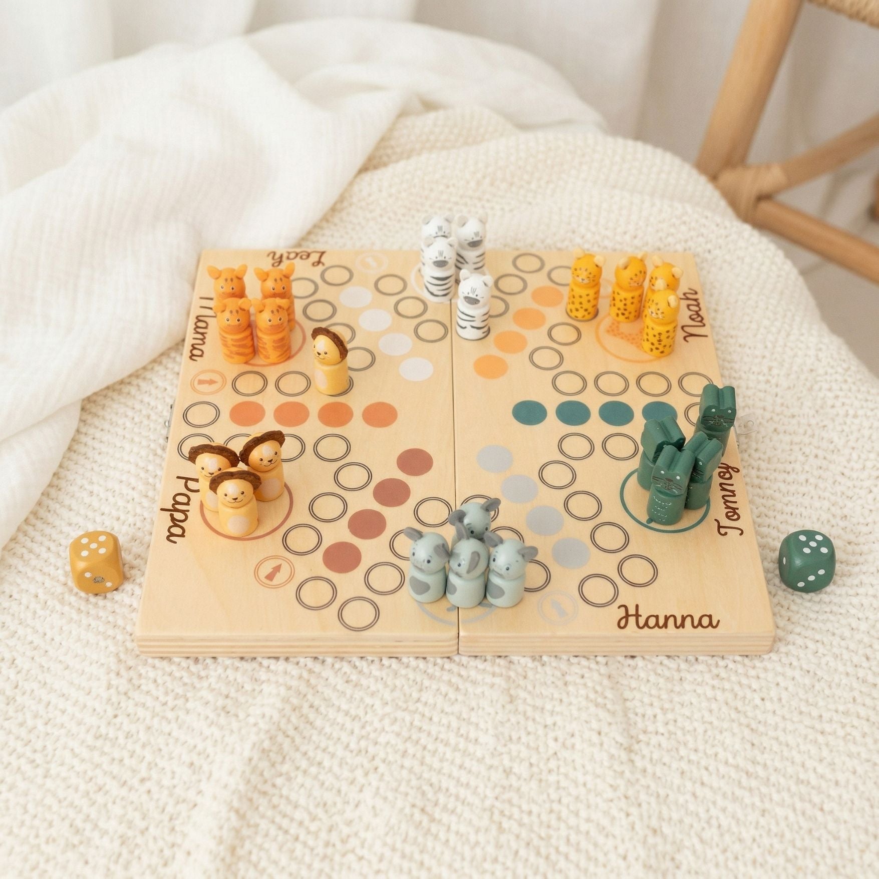 SMALL FOOT XXL Ludo - Spiel Safari für 6 Personen - wunderwunsch