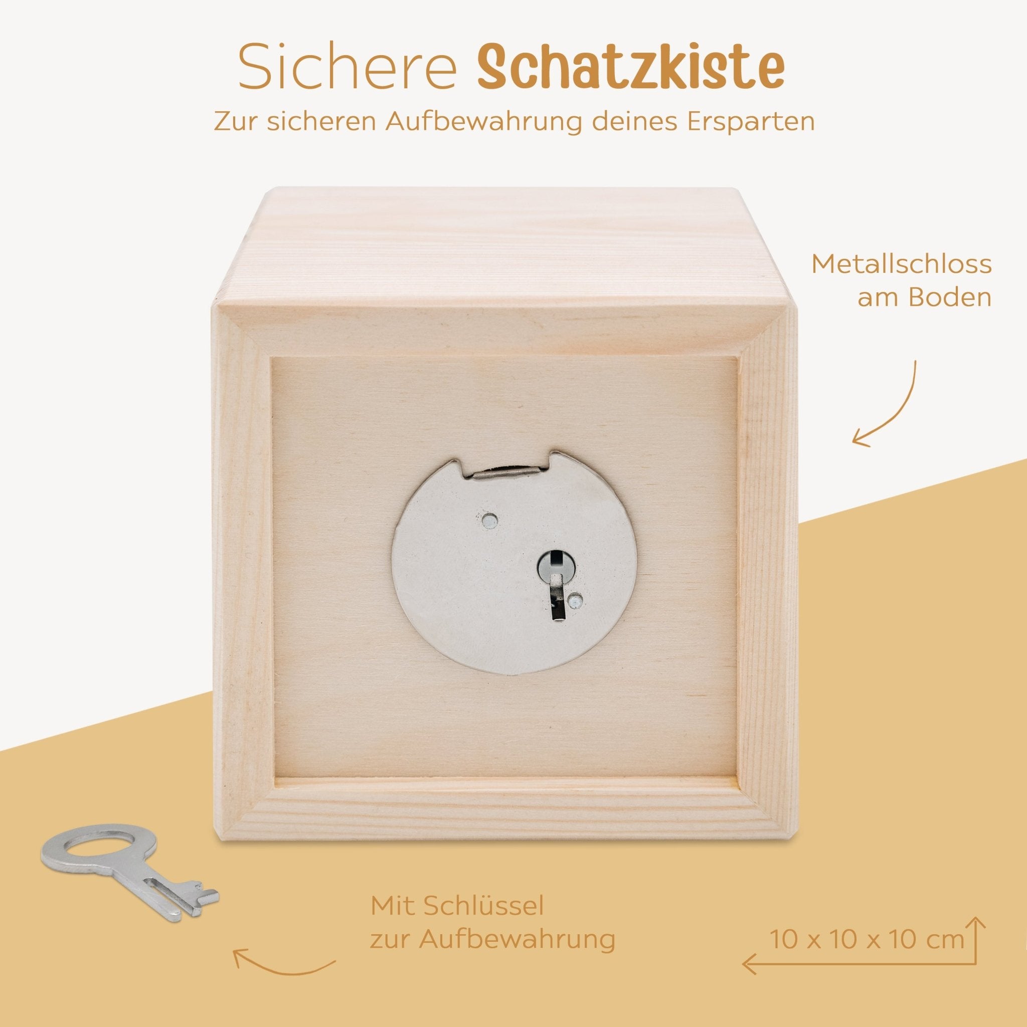 Spardose Holz personalisiert - Taufe Tier Aquarell - wunderwunsch