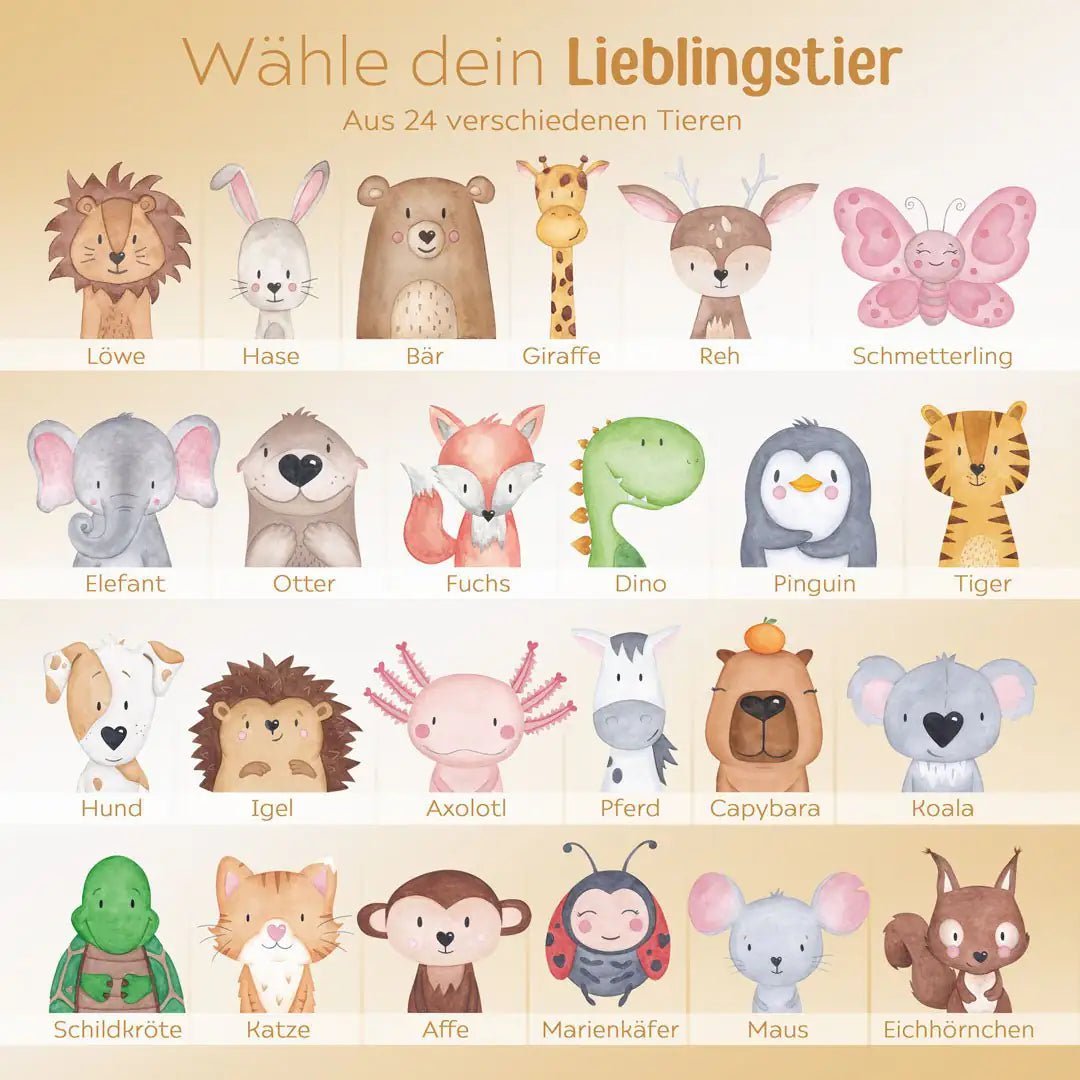 Spardose Holz personalisiert - Tier Aquarell - wunderwunsch