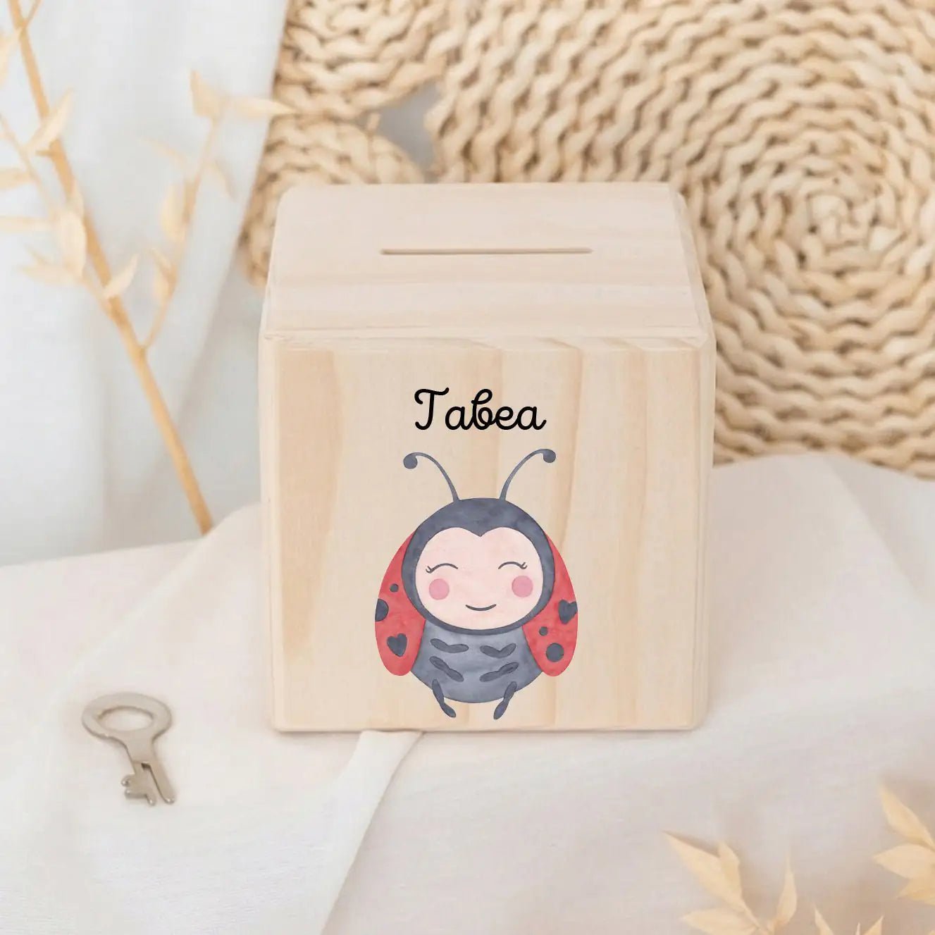 Spardose Holz personalisiert - Tier Aquarell - wunderwunsch