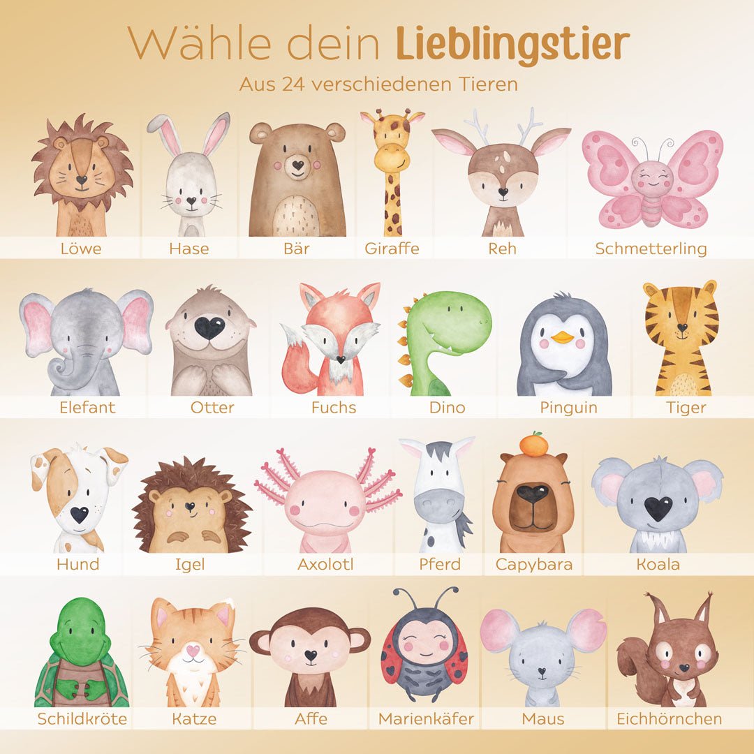 Spardose Keramik personalisiert - Tier Aquarell - wunderwunsch