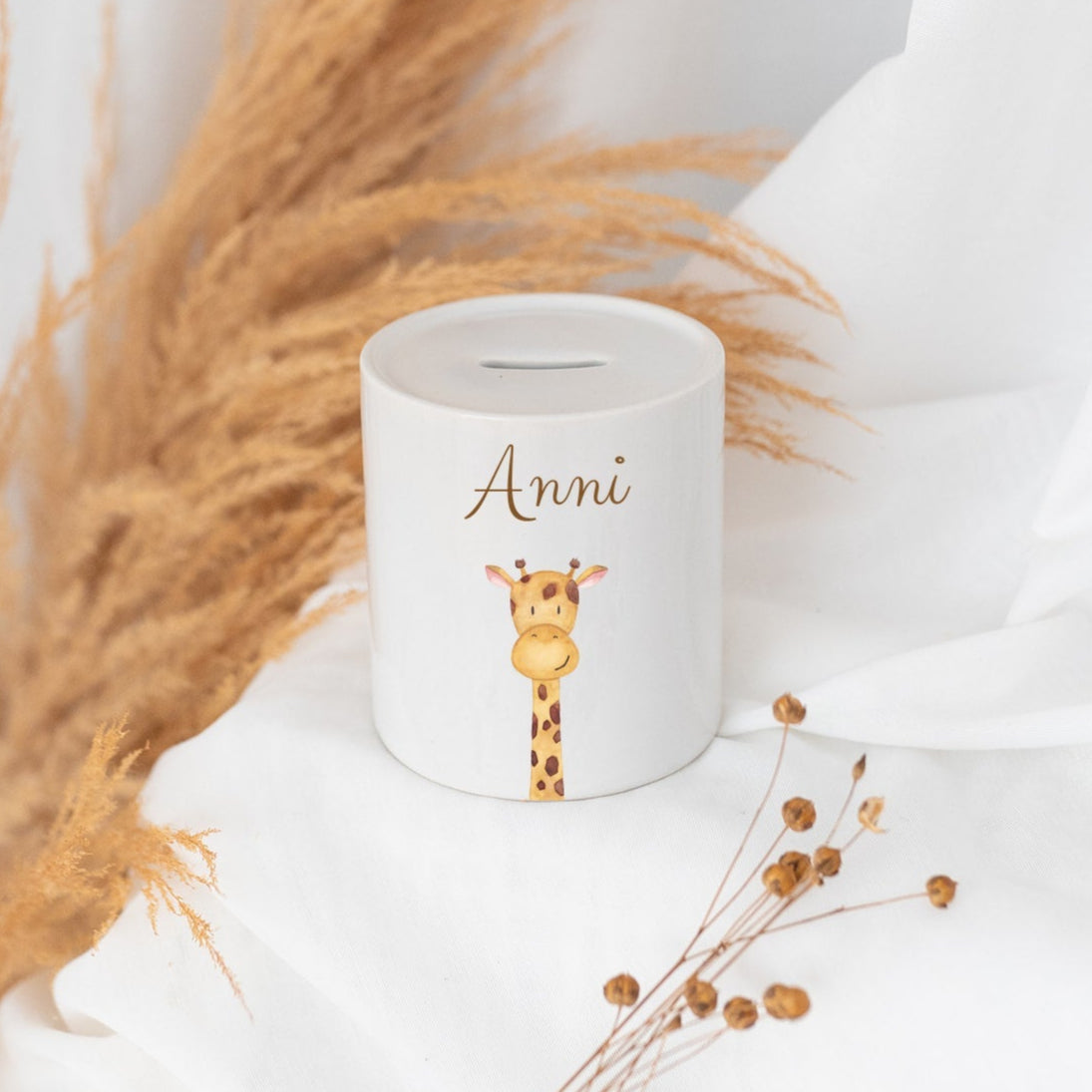 Spardose Keramik personalisiert - Tier Aquarell - wunderwunsch