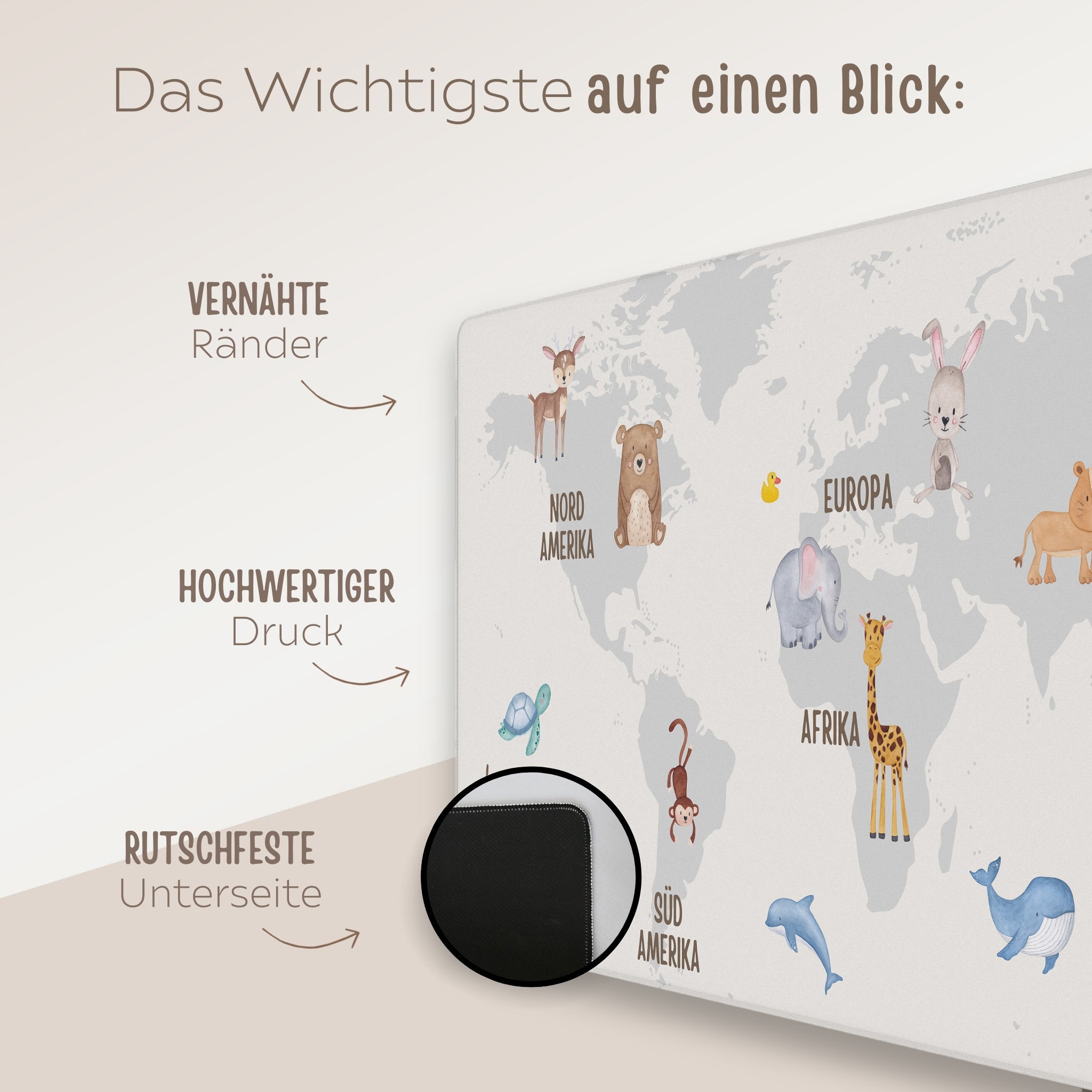 Spielmatte - Weltkarte - wunderwunsch