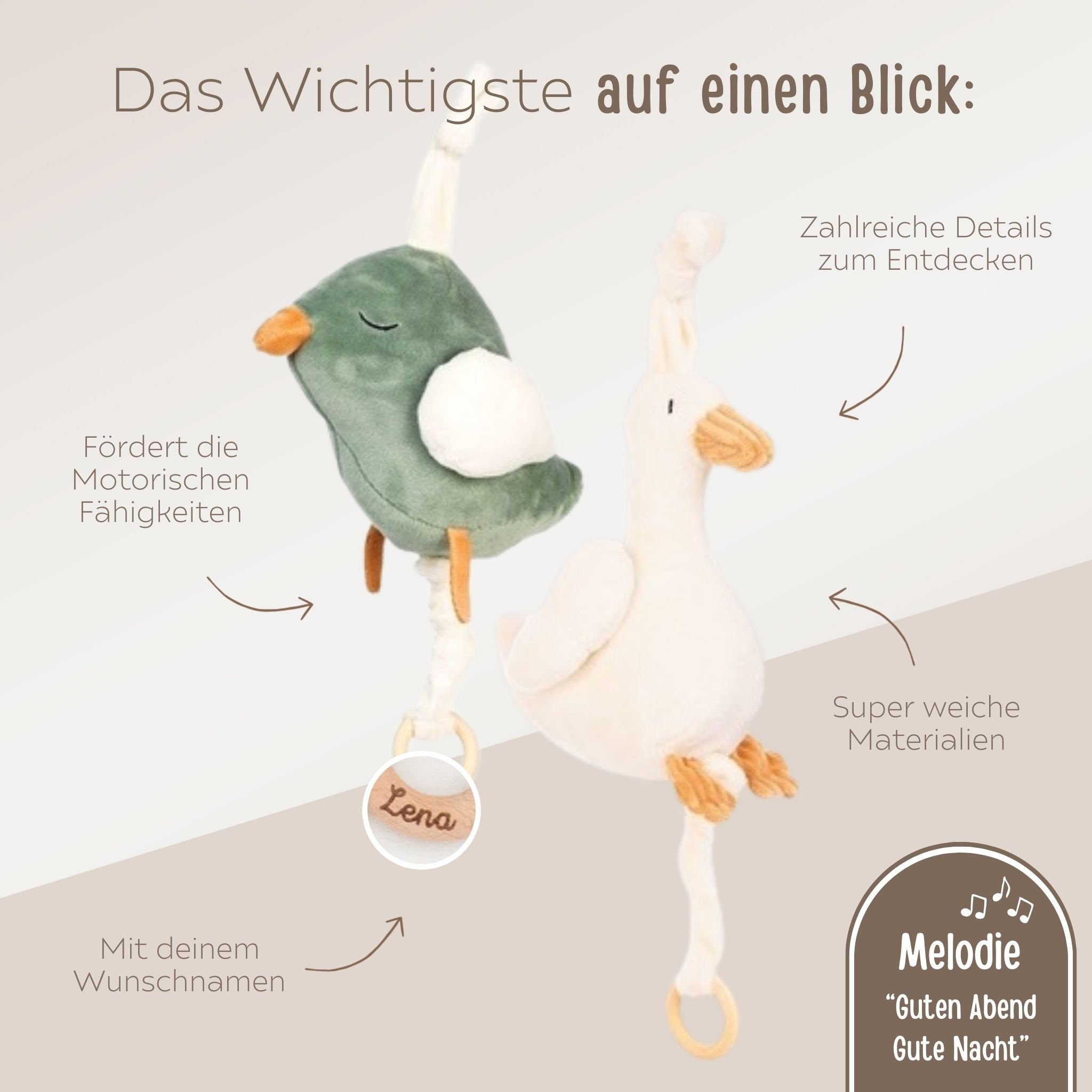 Spieluhr für Babys personalisiert - Tierfreunde - wunderwunsch
