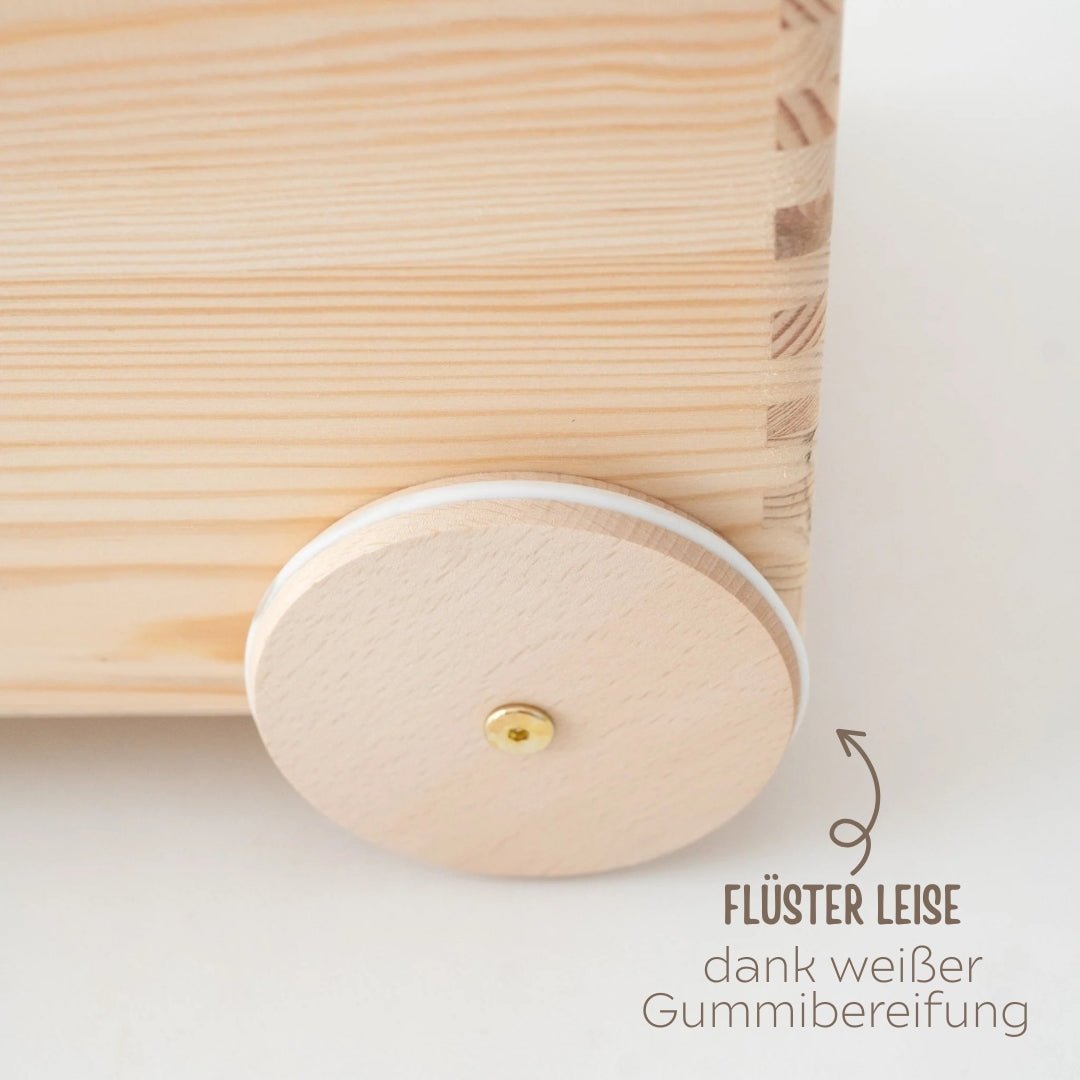 Spielzeugkiste "Tier Girlande" mit Rollen personalisiert - wunderwunsch