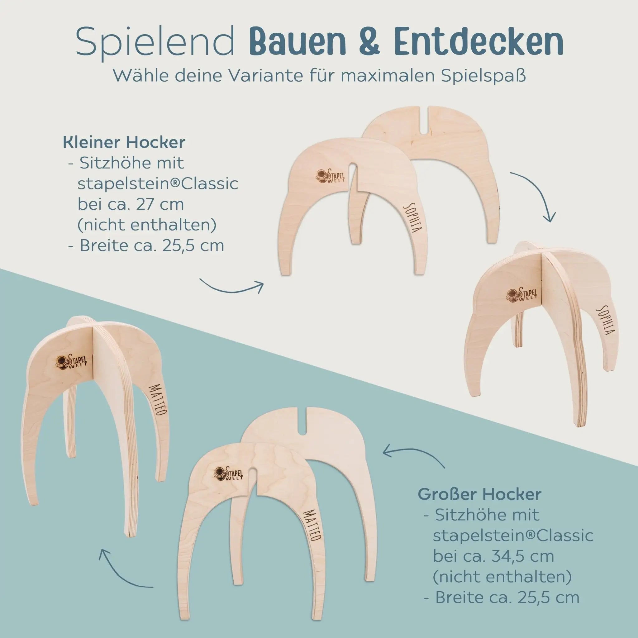 STAPELWELT Hocker für stapelstein® - wunderwunsch