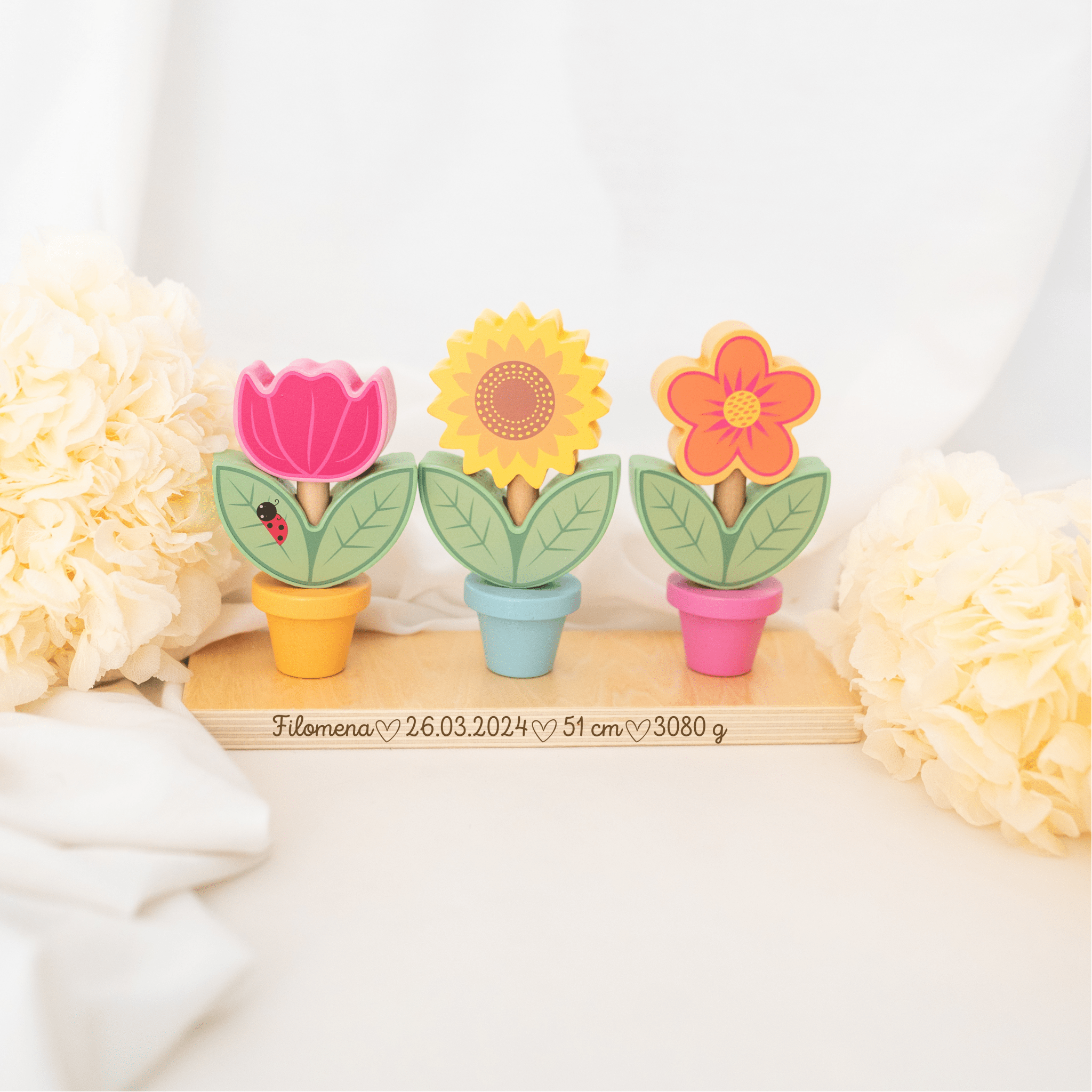 Steckspiel "Blumen" personalisierbar - wunderwunsch