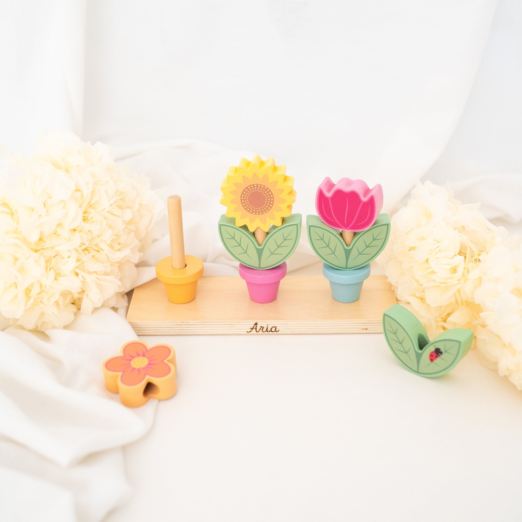 Steckspiel "Blumen" personalisierbar - wunderwunsch