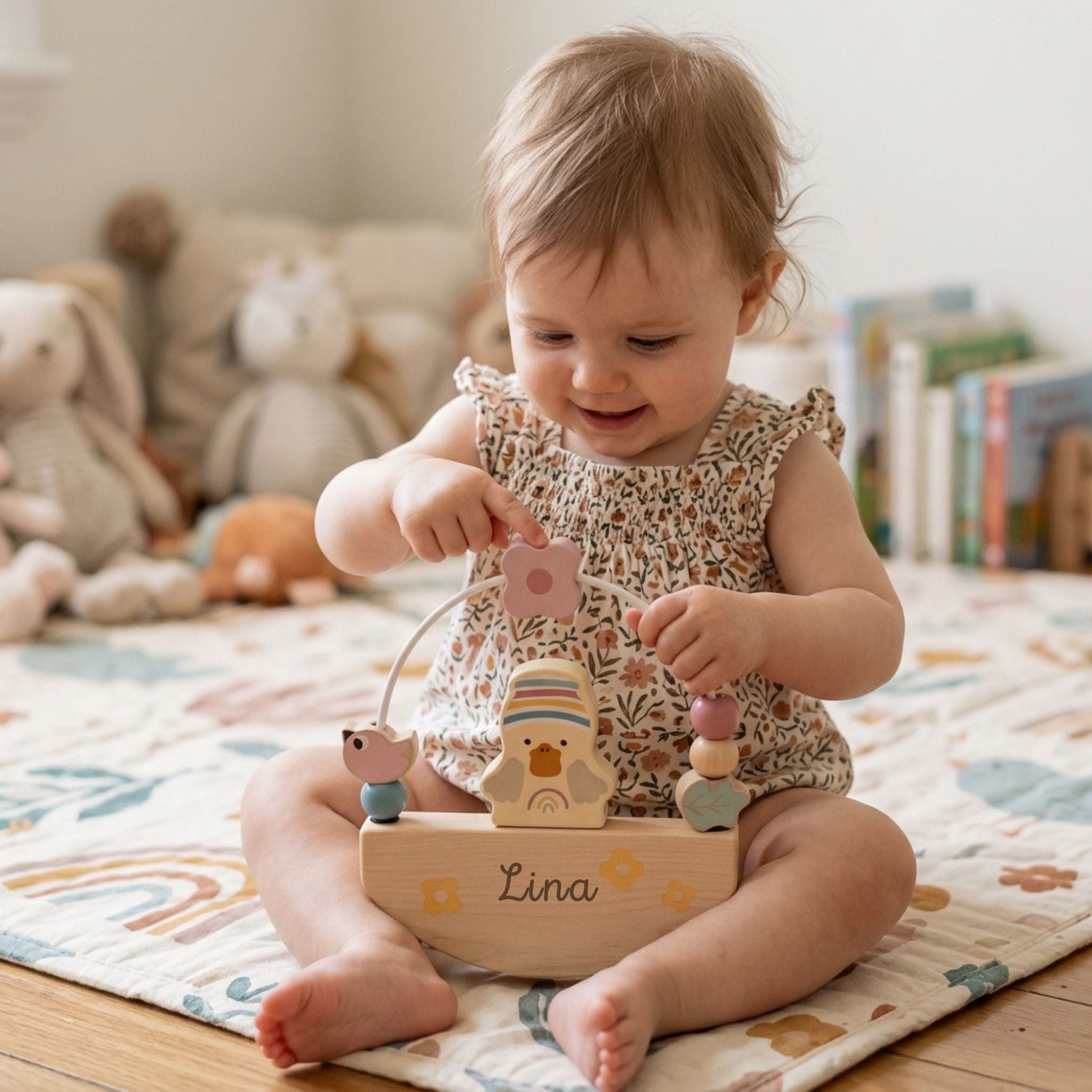 STERNTALER Motorikwippe Tier Holz personalisierbar - wunderwunsch