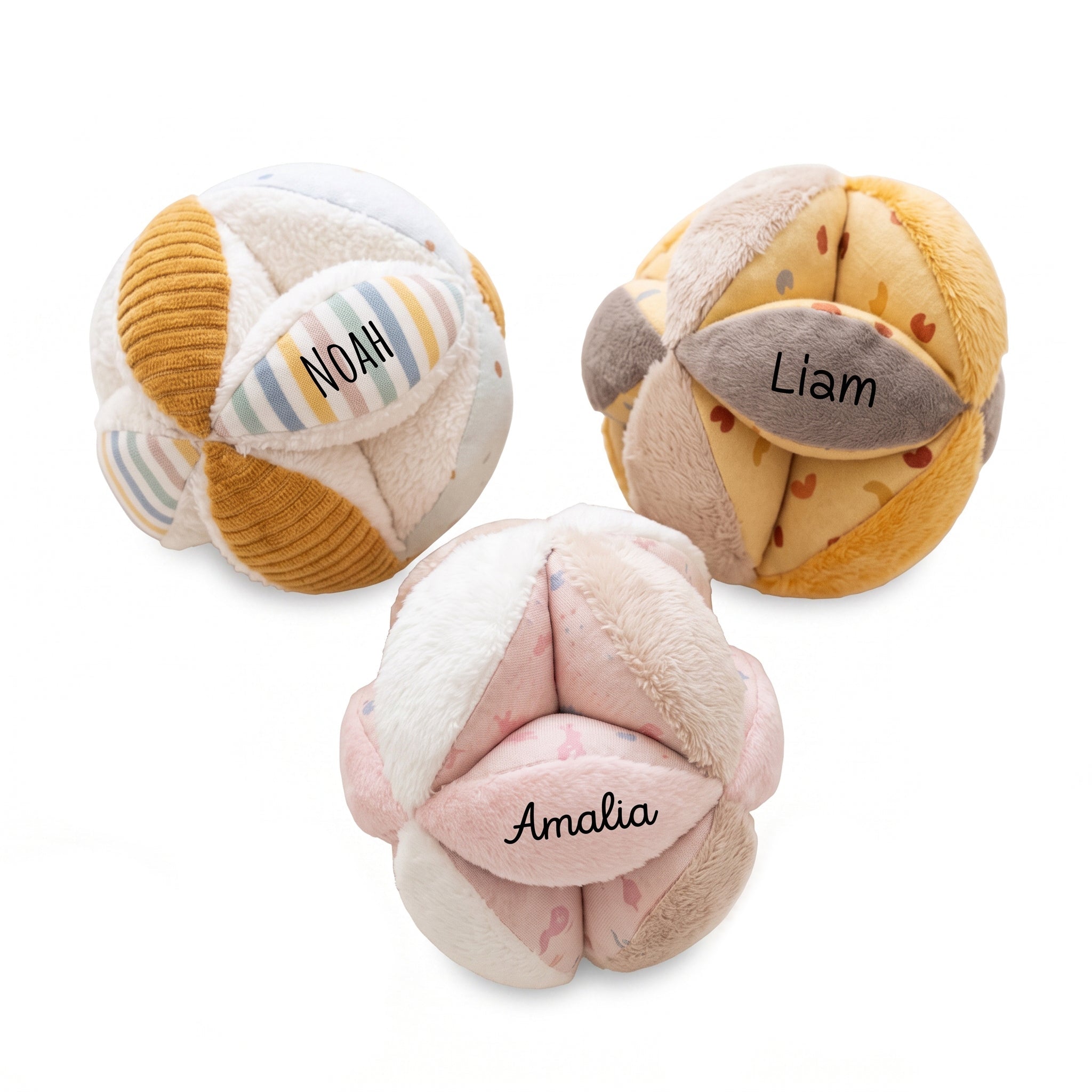 STERNTALER Stoffball mit Rassel und Knisterpapier personalisiert