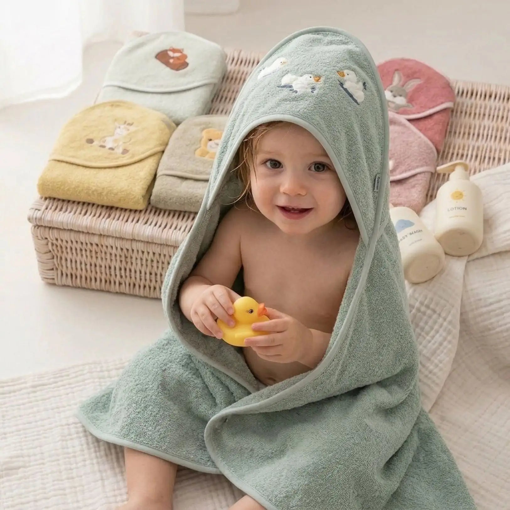 STERNTALER Tier Baby Kapuzenhandtuch Frottee personalisierbar - wunderwunsch