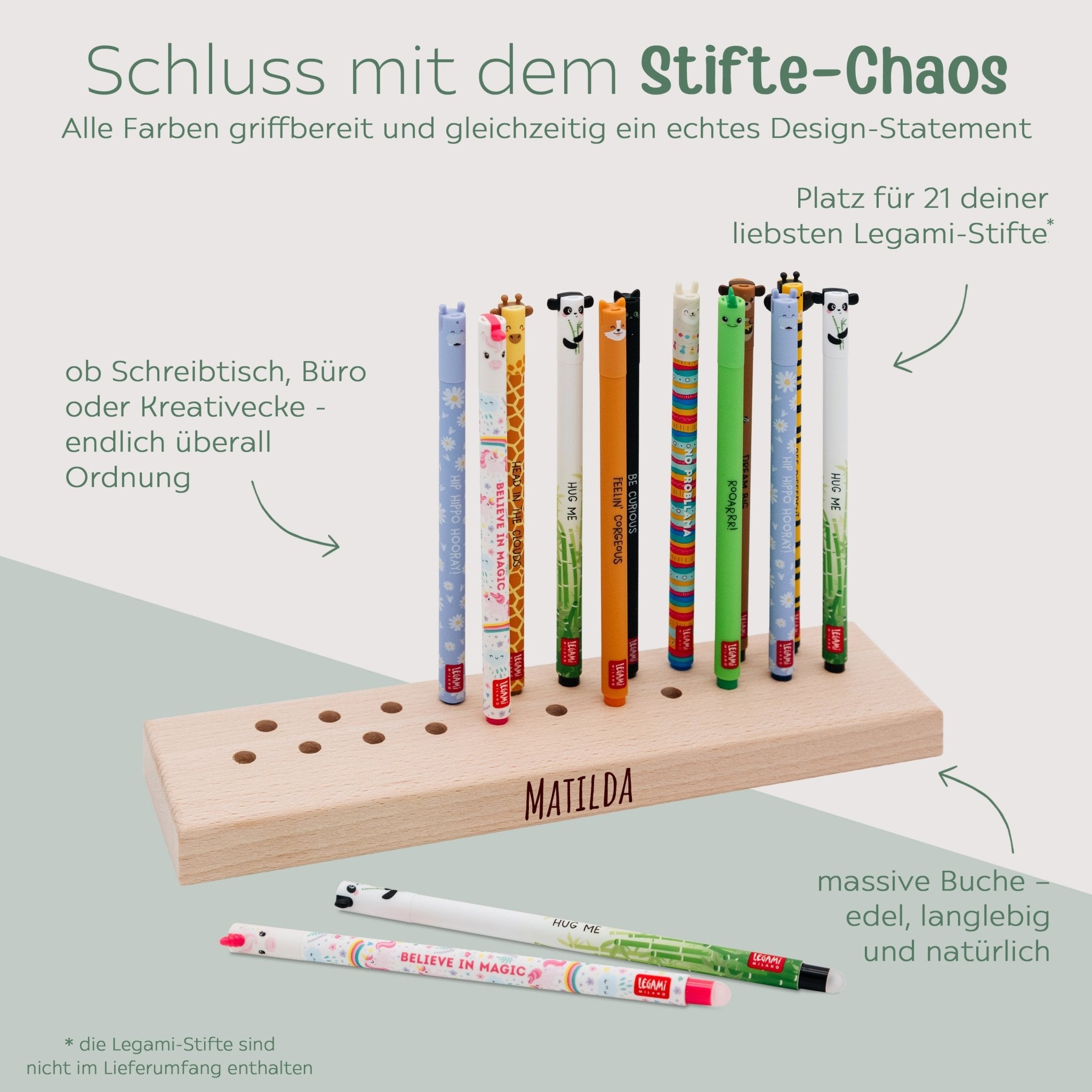 Stiftehalter für Legami Stifte - länglich - wunderwunsch