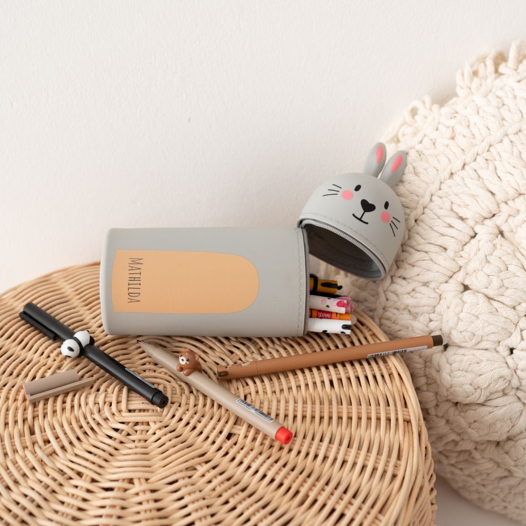 Stiftemäppchen Bär oder Hase personalisierbar - wunderwunsch