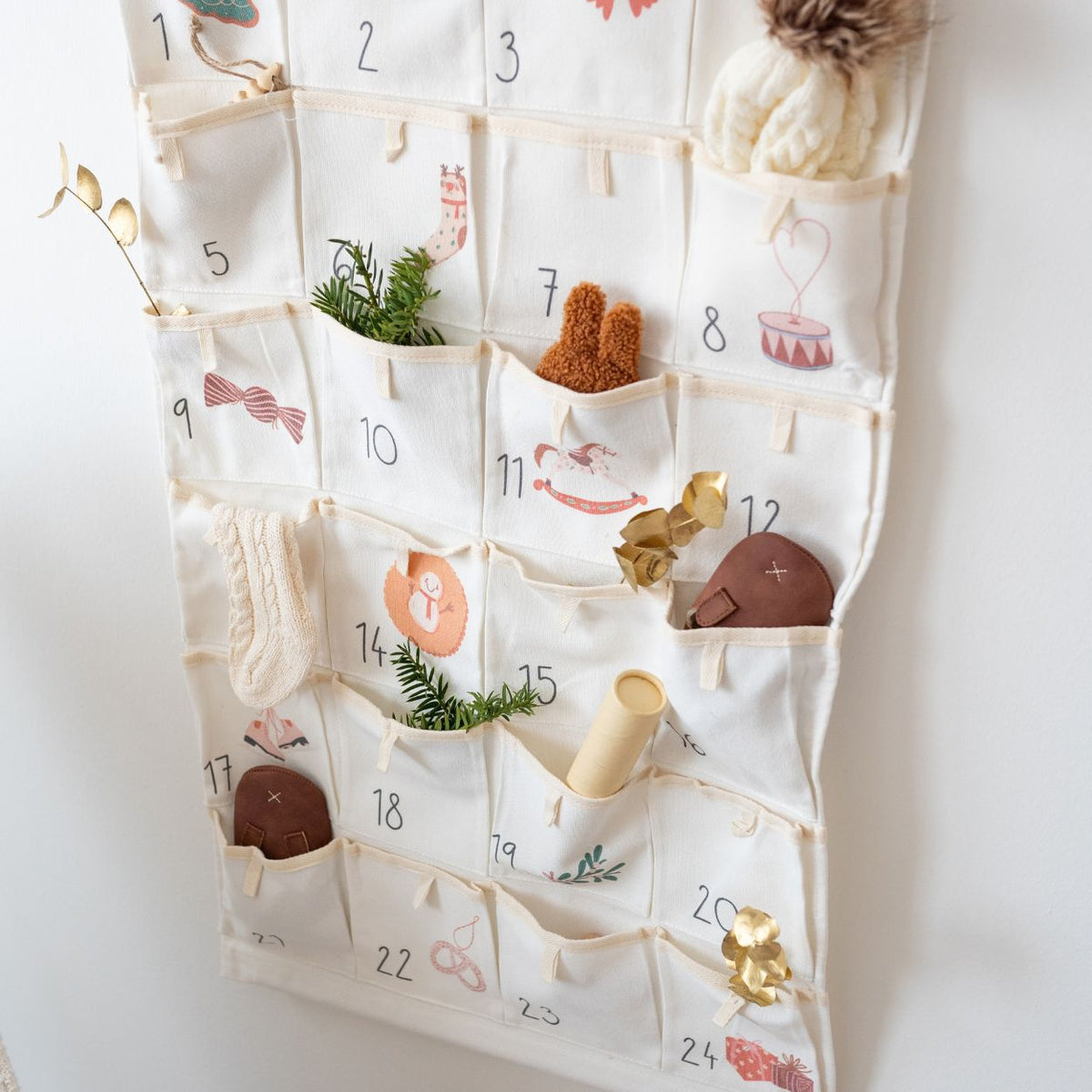 Stoff Adventskalender Haus personalisiert - Mädchen - wunderwunsch