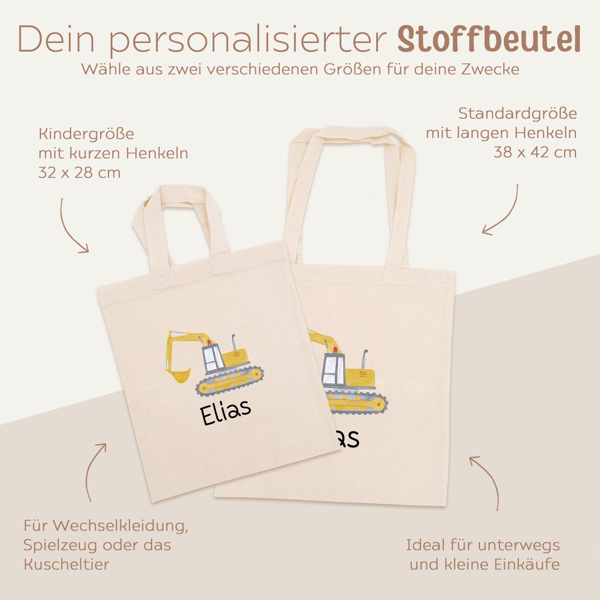 Stoffbeutel "Fahrzeuge" personalisiert - wunderwunsch