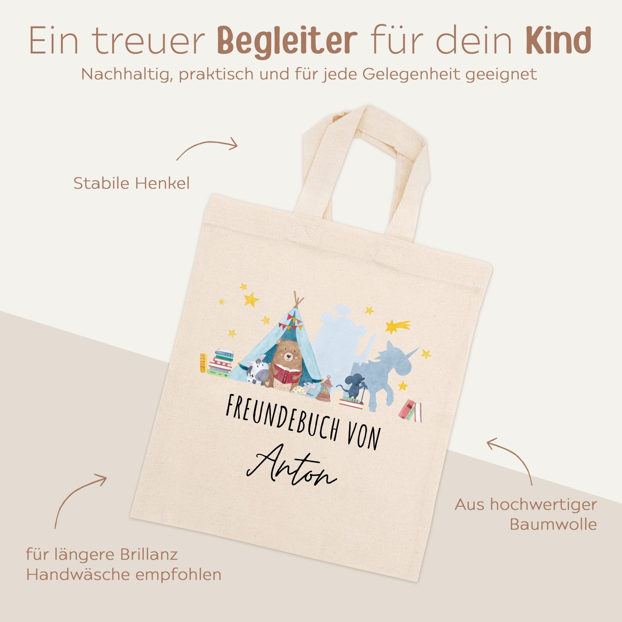 Stoffbeutel "Freundebuch" personalisiert - wunderwunsch