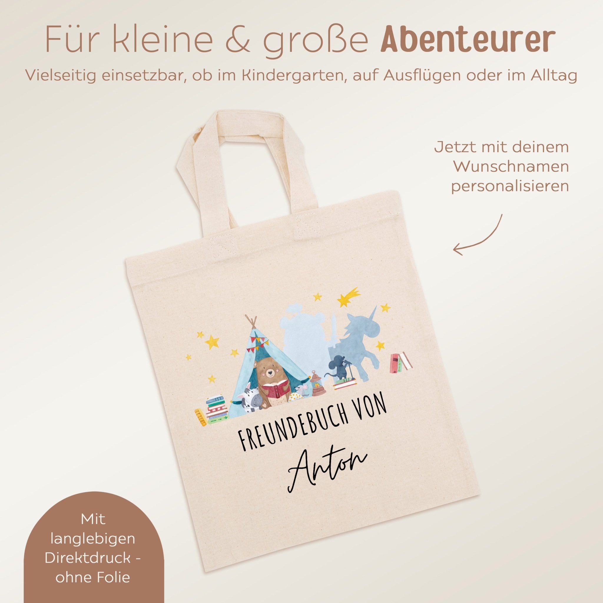 Stoffbeutel "Freundebuch" personalisiert - wunderwunsch