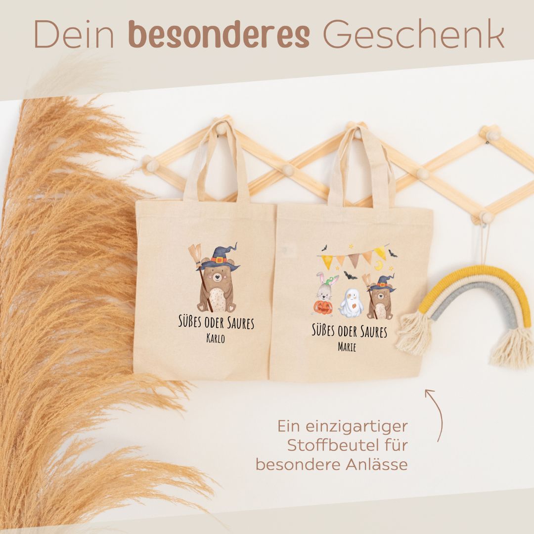 Stoffbeutel "Halloween" personalisiert - wunderwunsch