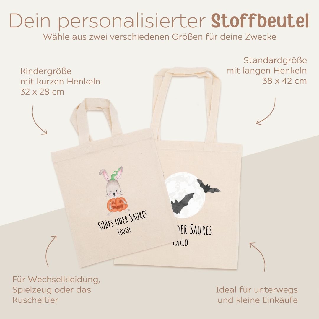 Stoffbeutel "Halloween" personalisiert - wunderwunsch