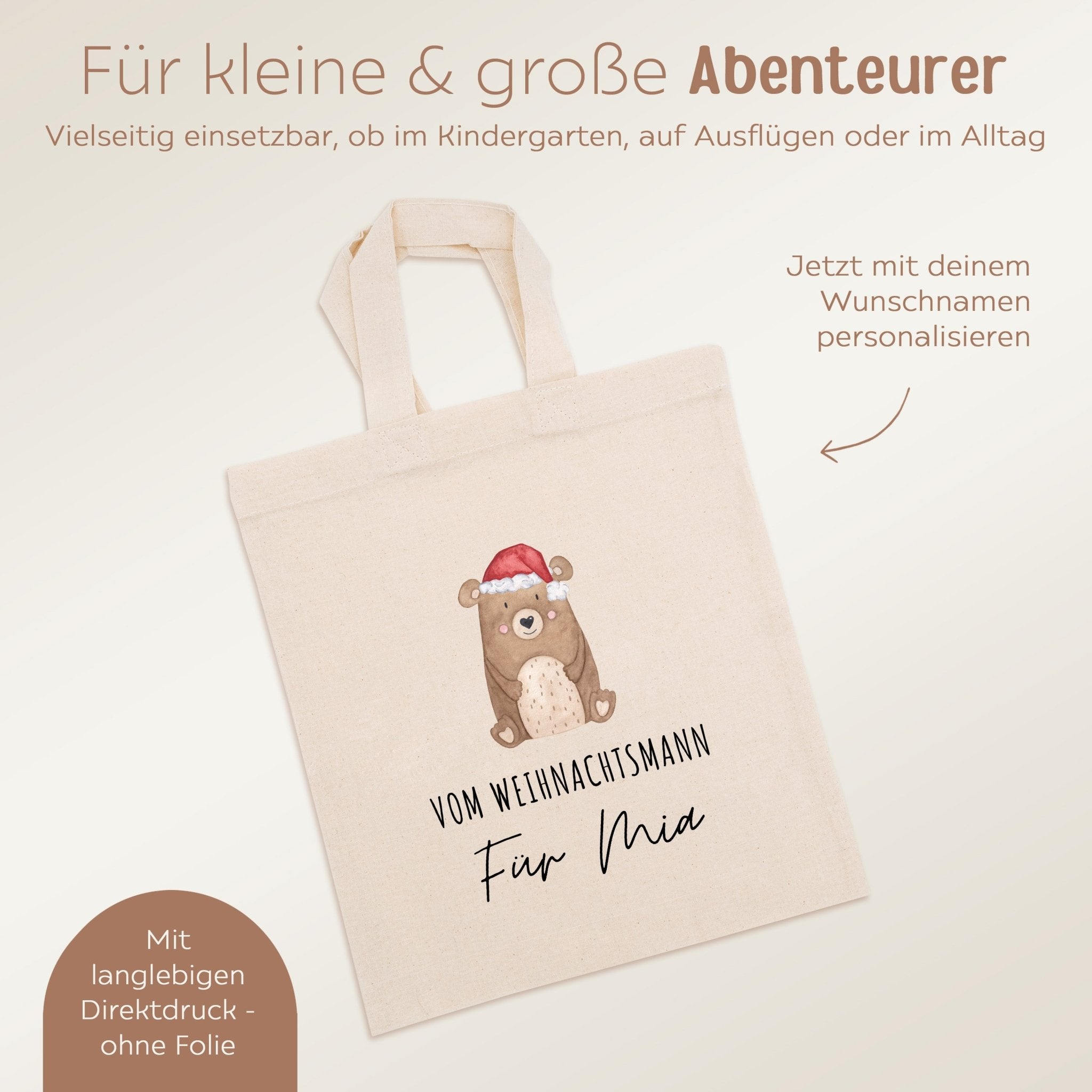 Stoffbeutel "Nikolaus/Weihnachtsmann" personalisiert - wunderwunsch