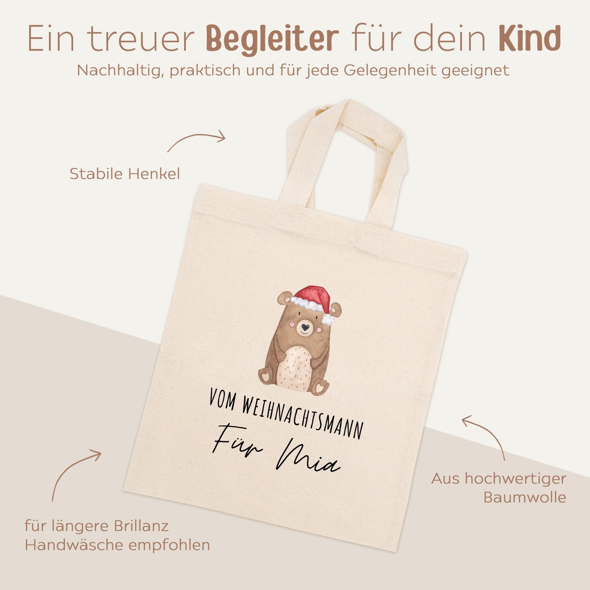 Stoffbeutel "Nikolaus/Weihnachtsmann" personalisiert - wunderwunsch