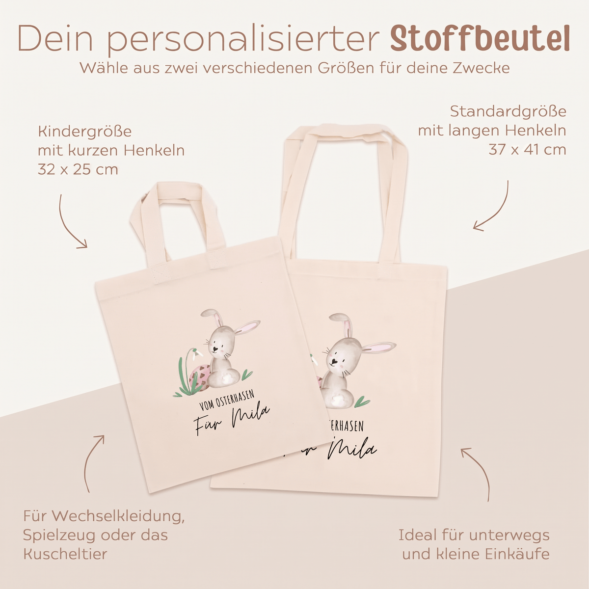 Stoffbeutel "Ostern" personalisiert - wunderwunsch