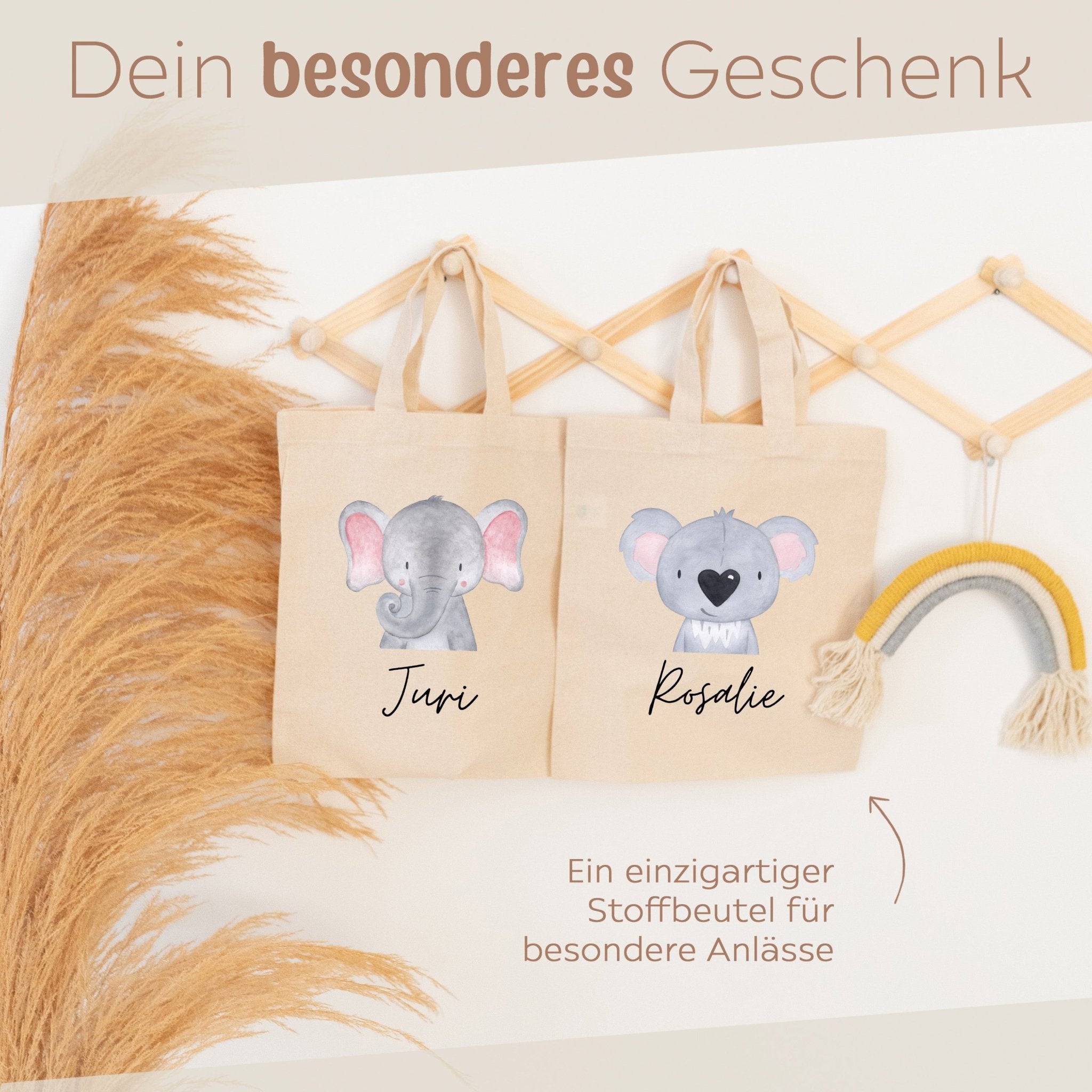 Stoffbeutel "Tier" personalisiert - wunderwunsch