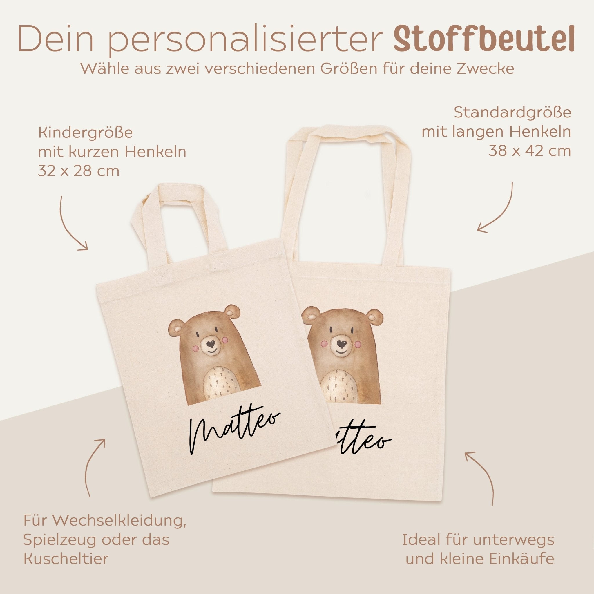Stoffbeutel "Tier" personalisiert - wunderwunsch