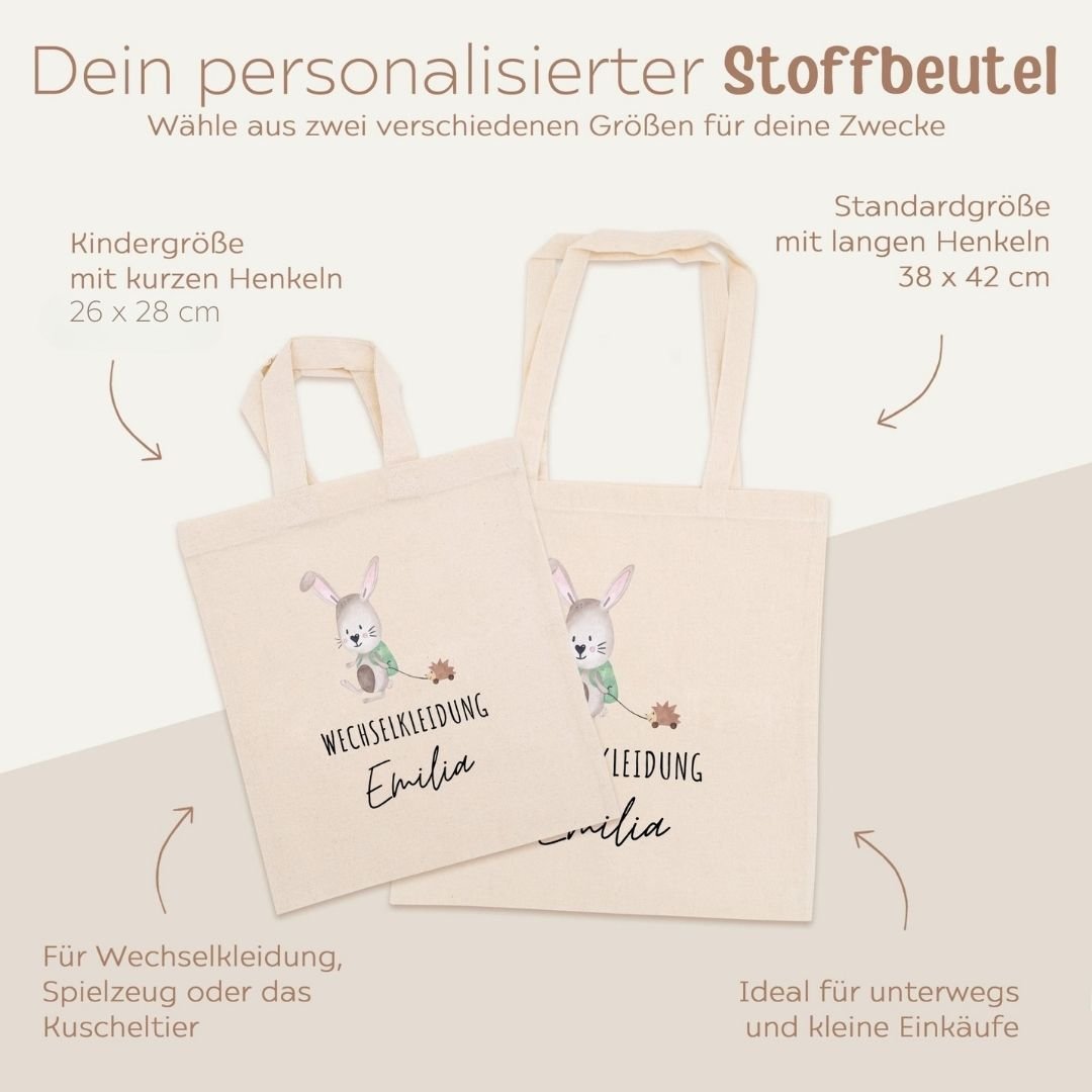 Stoffbeutel "Wechselkleidung" personalisiert - wunderwunsch