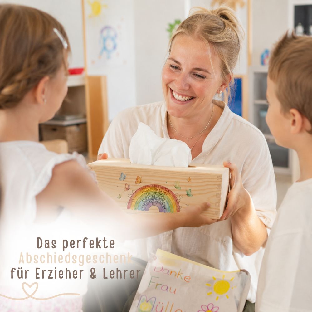 Taschentücherbox - Regenbogen Aquarell - wunderwunsch