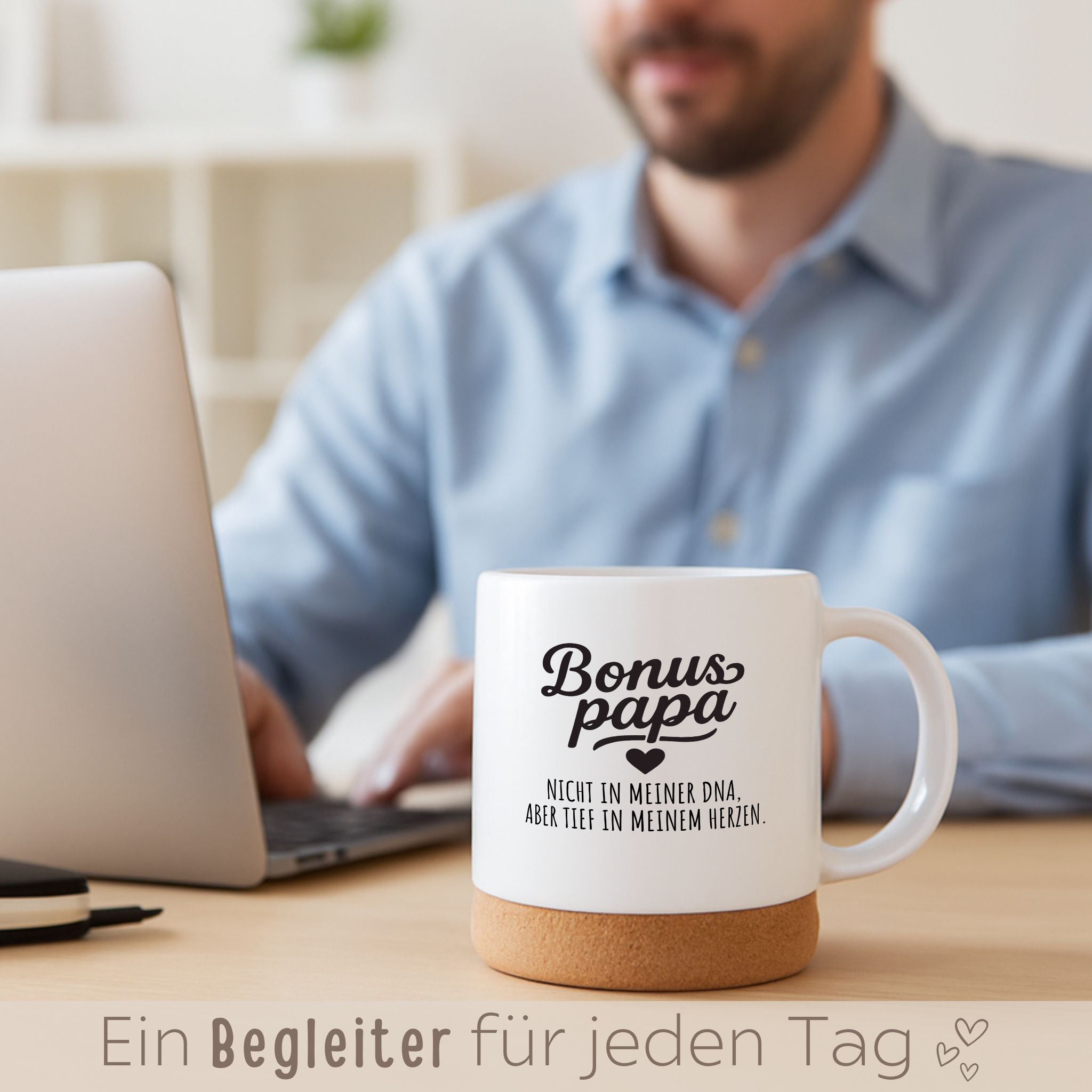 Tasse mit Korkboden - Bonuspapa - wunderwunsch
