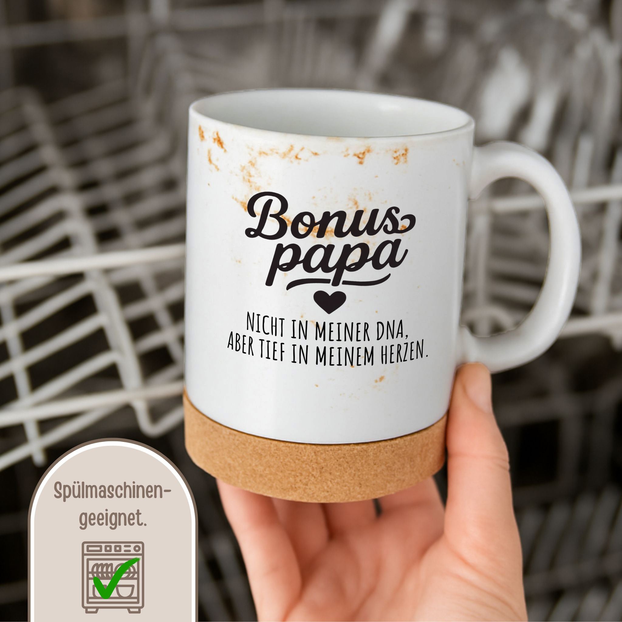 Tasse mit Korkboden - Bonuspapa - wunderwunsch