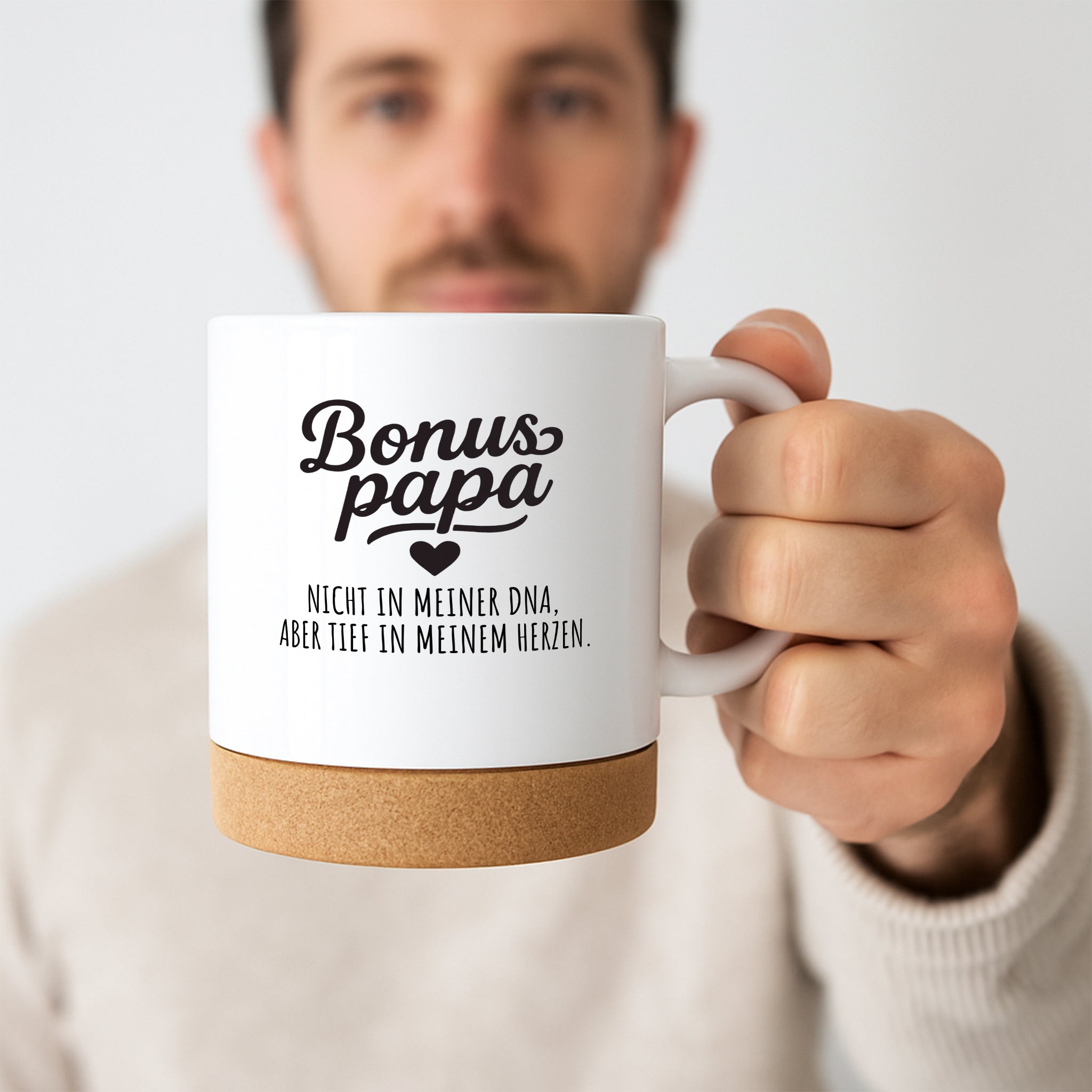 Tasse mit Korkboden - Bonuspapa - wunderwunsch