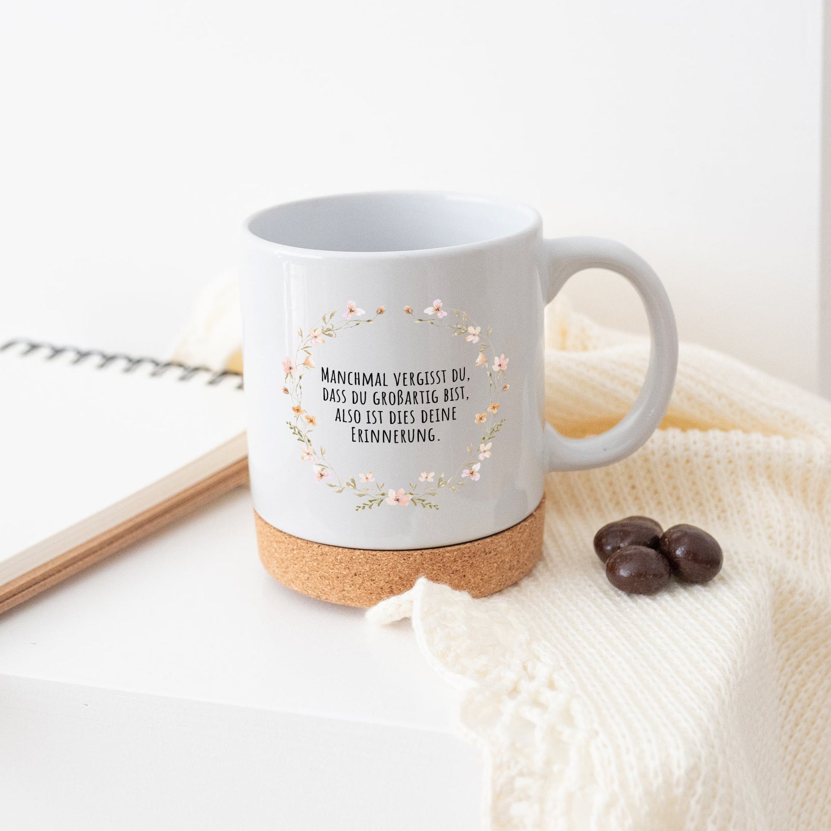 Tasse mit Korkboden - Du bist großartig - wunderwunsch