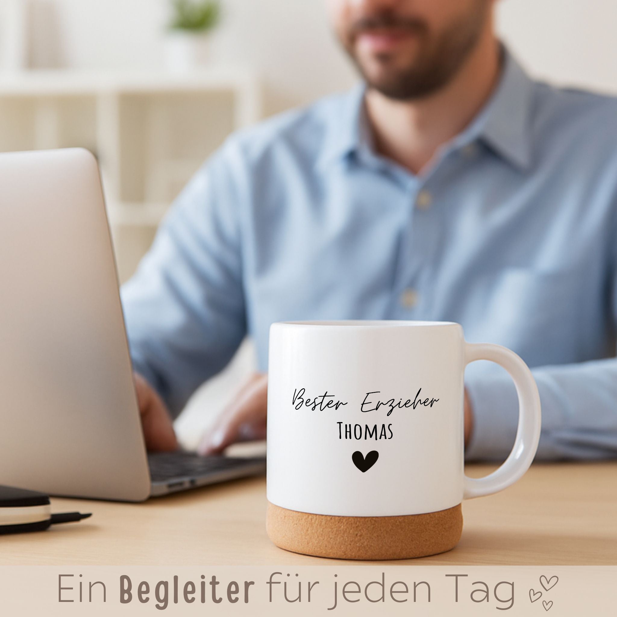 Tasse mit Korkboden - Erzieher/in - wunderwunsch