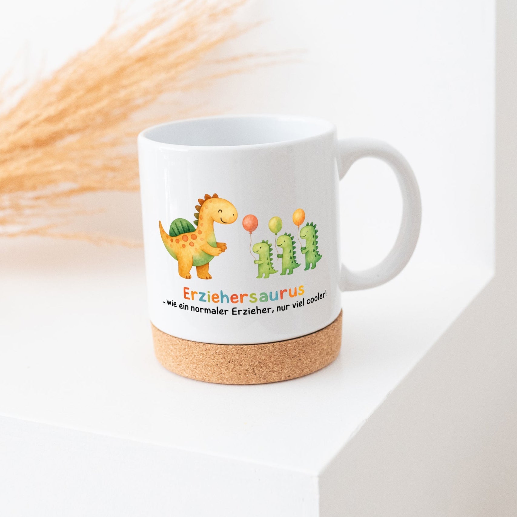 Tasse mit Korkboden - Erziehersaurus - wunderwunsch